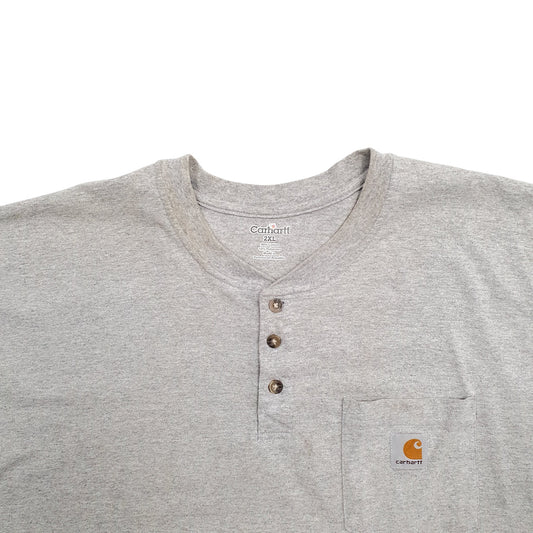 Mens Grey Carhartt Button Up Short Sleeve T Shirt