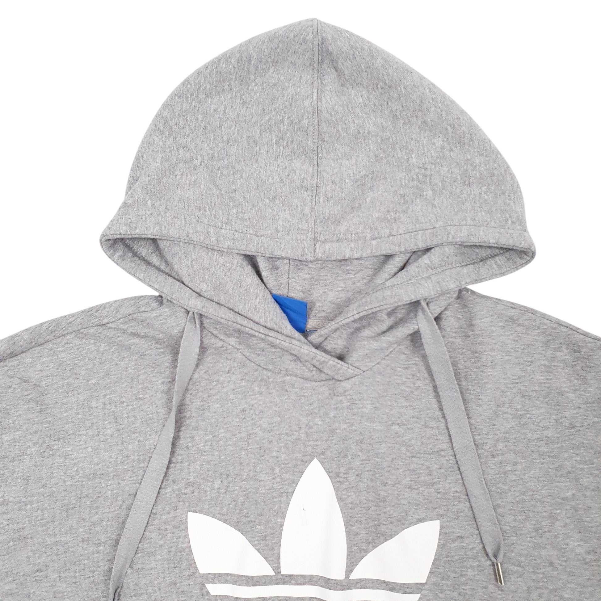 Mens Grey Adidas Spellout Hoodie Jumper