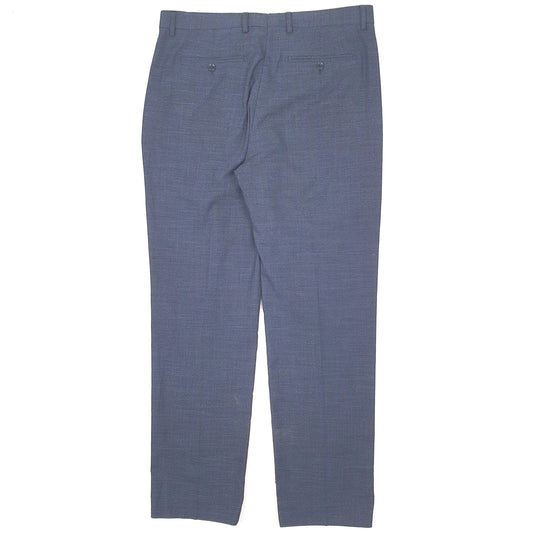 Mens Navy Moss Bros Houndstooth Formal Trousers