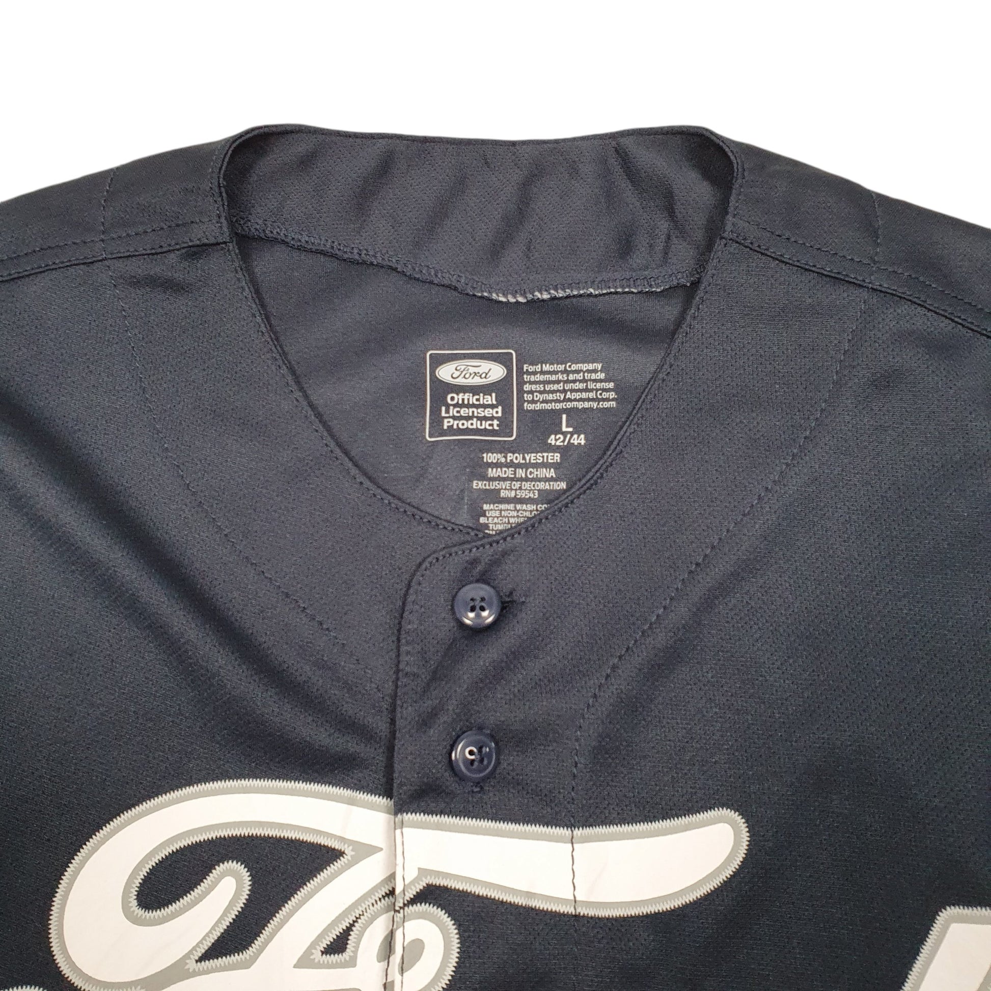 Mens Navy Ford Baseball Jersey Automobiles Cars USA Built Tough Short Sleeve T Shirt