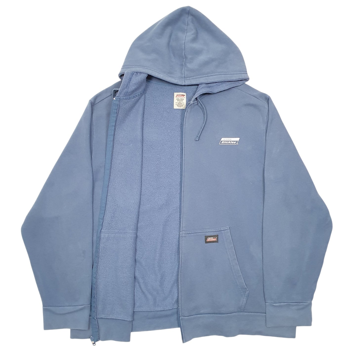 Mens Blue Dickies Hoodie Workwear Full Zip Jumper