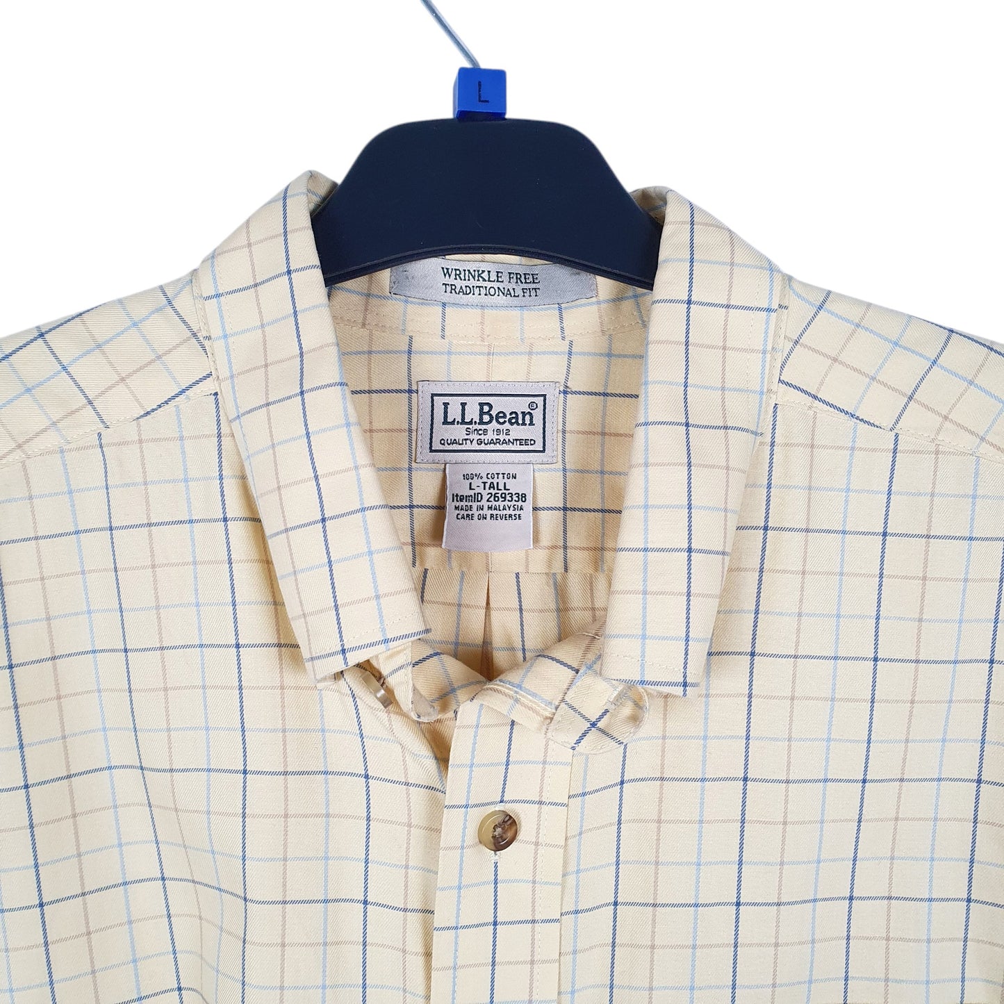 Mens Yellow L.L.Bean Tall Long Sleeve Shirt