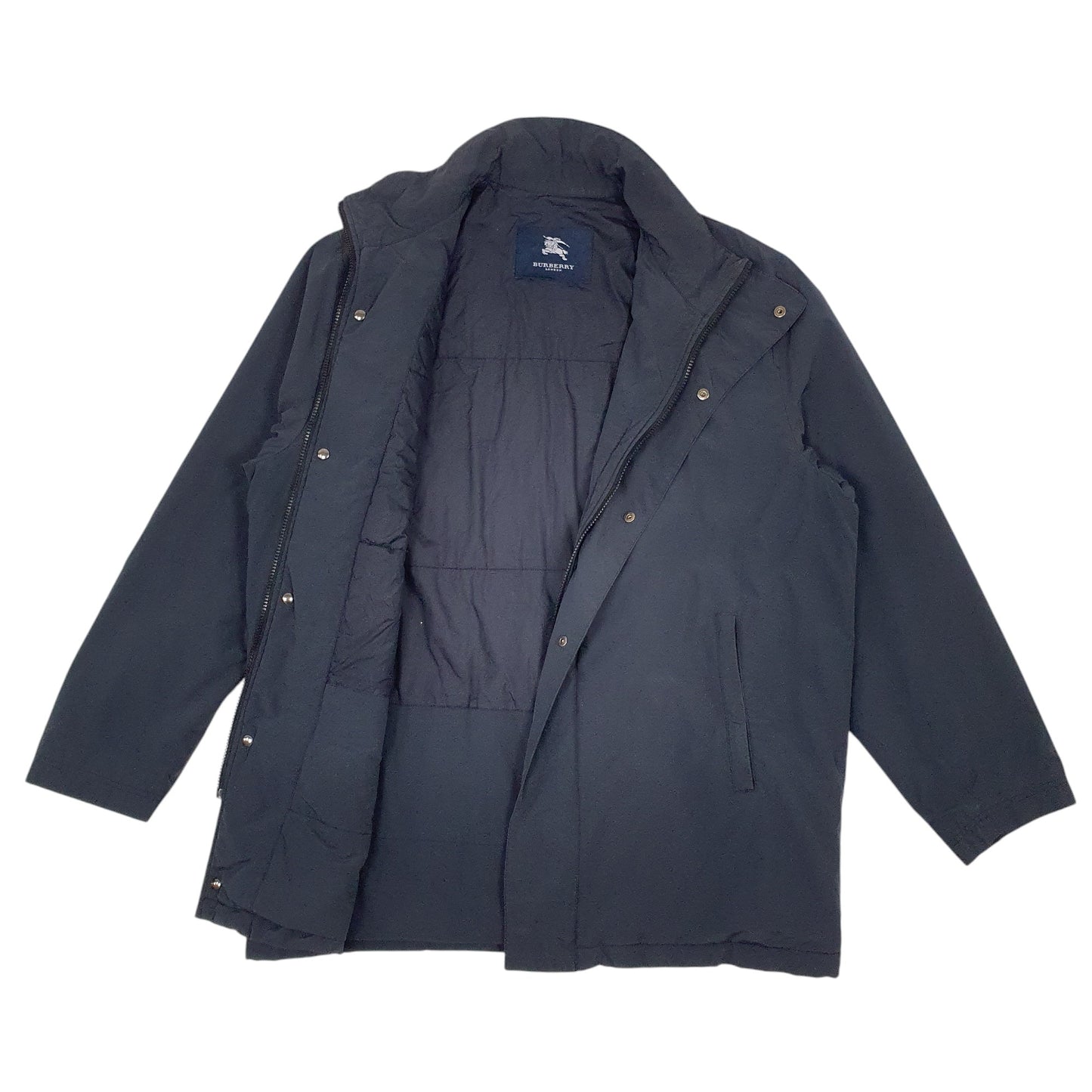 Mens Navy Burberry Long line  Coat