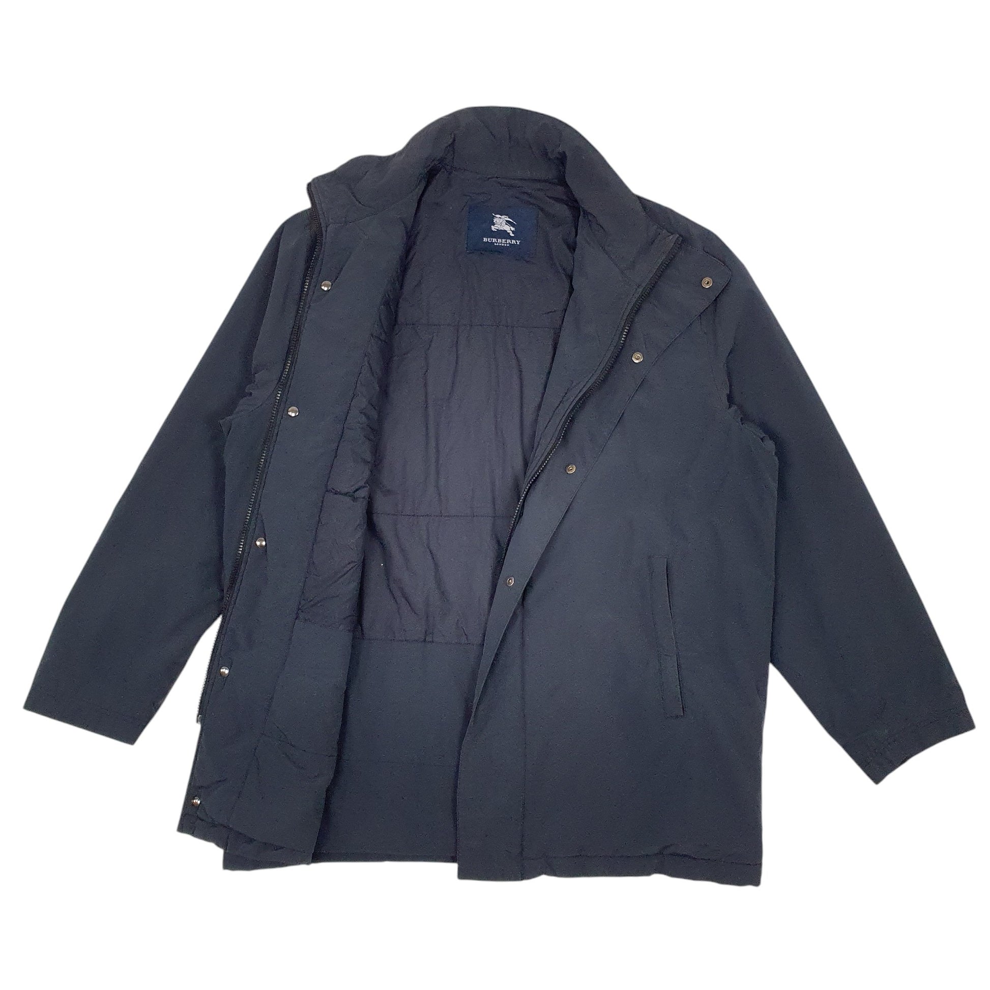 Mens Navy Burberry Long line  Coat