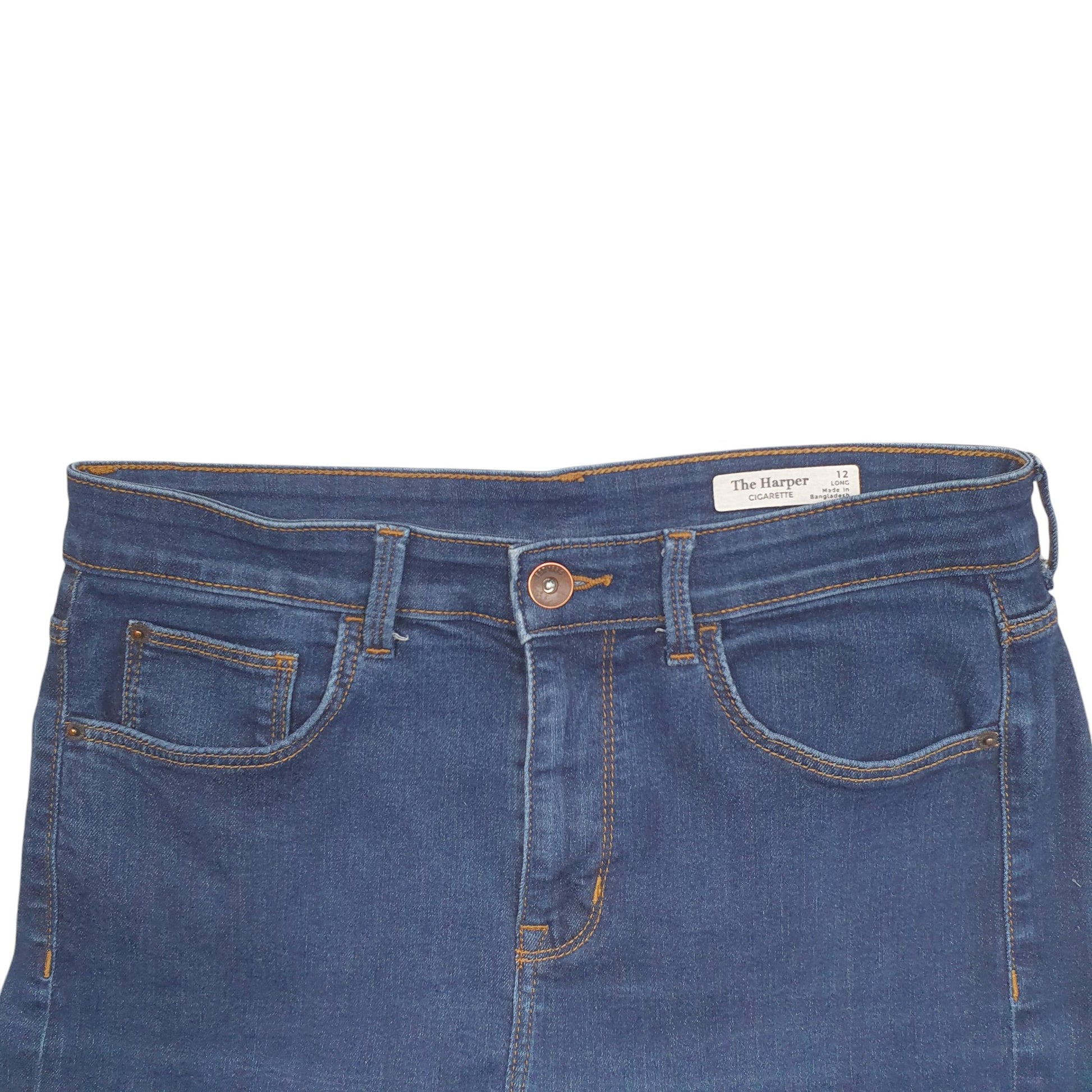 Womens Blue M&S The Harper Cigarette stretch Fit Casual JeansW30 L28