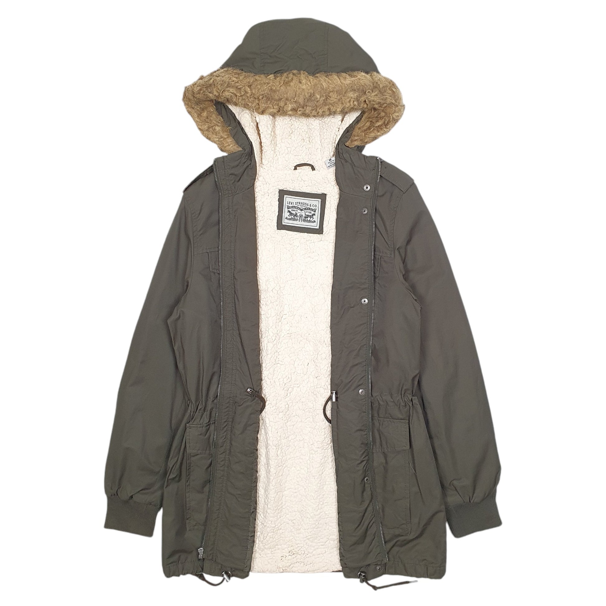 Womens Khaki Levis Lined  Coat