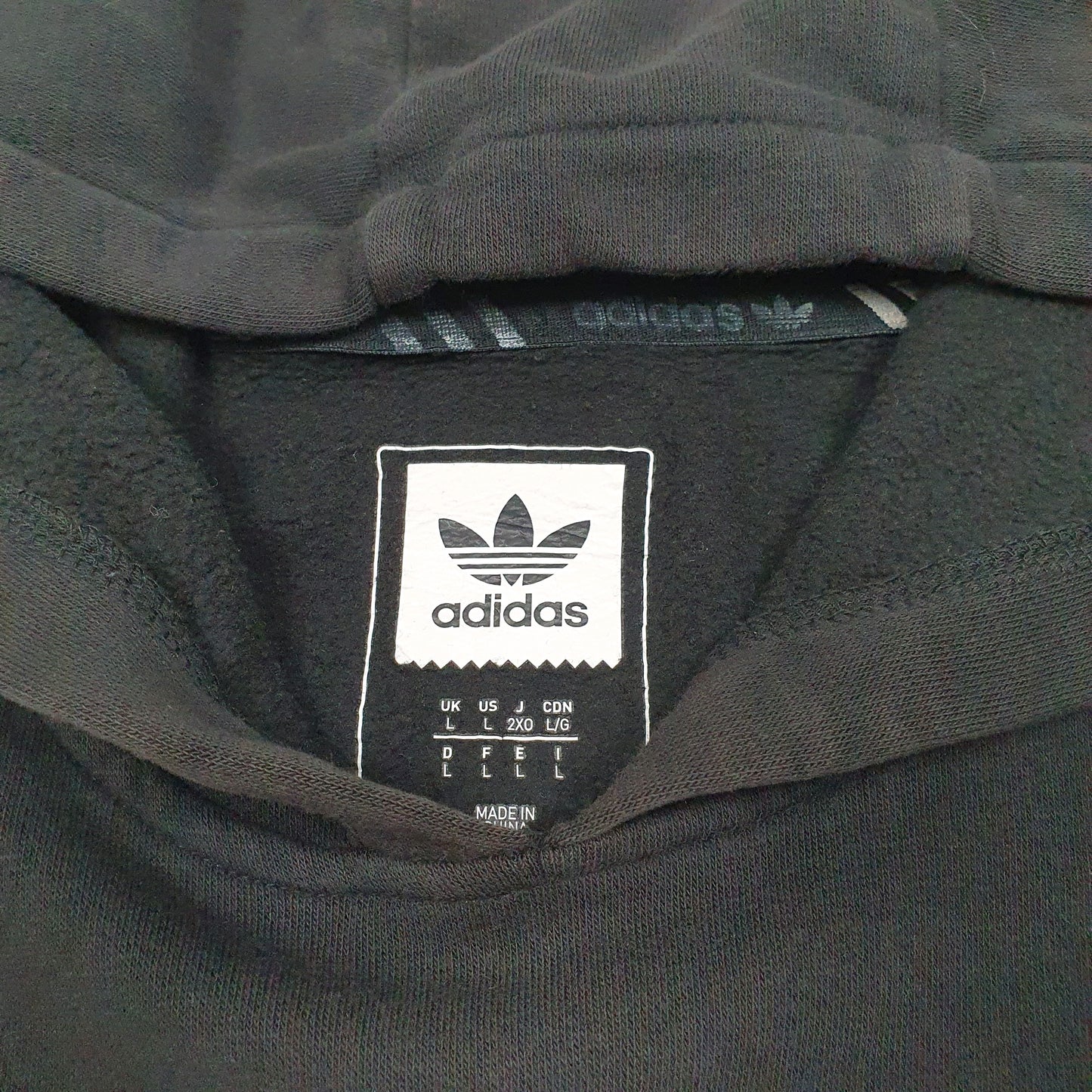 Mens Black Adidas Spellout Hoodie Jumper
