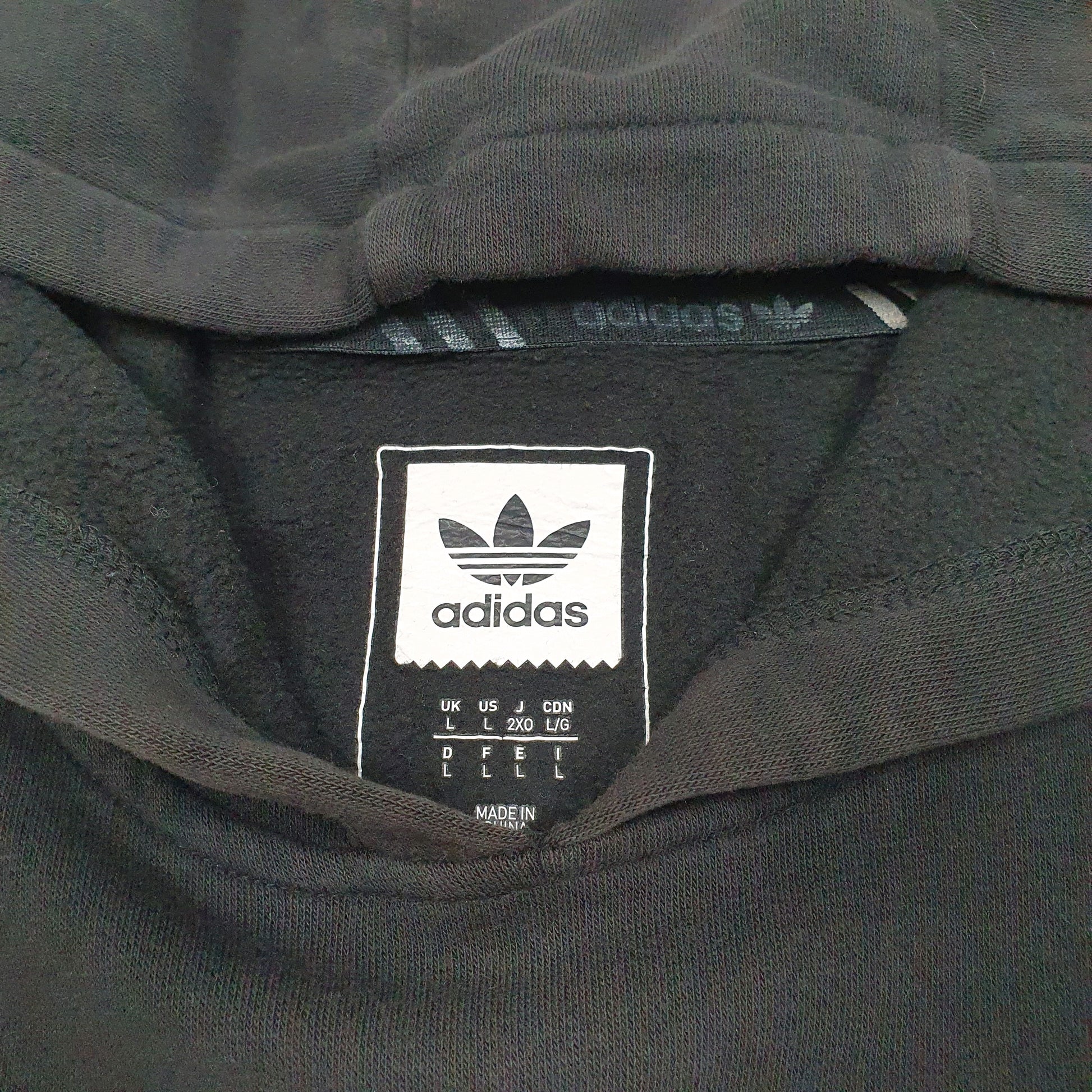 Mens Black Adidas Spellout Hoodie Jumper