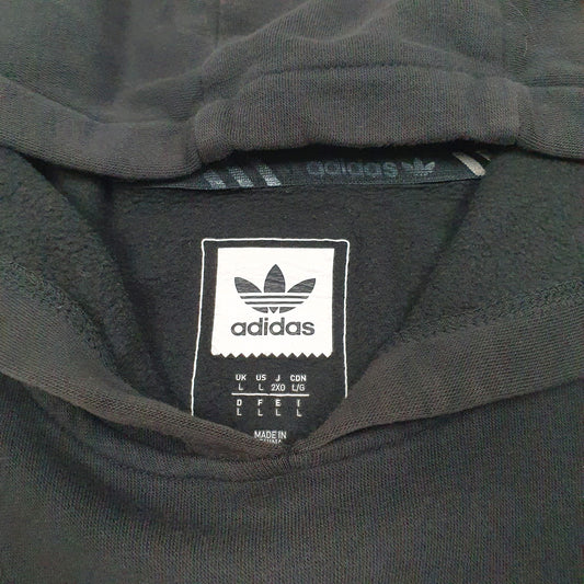 Mens Black Adidas Spellout Hoodie Jumper