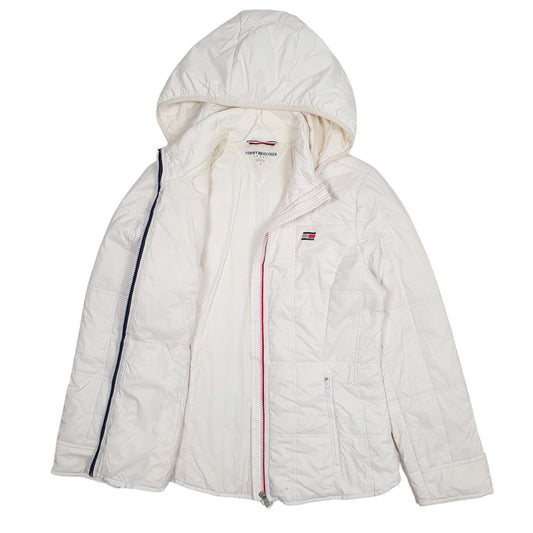 Womens White Tommy Hilfiger Puffer  Coat