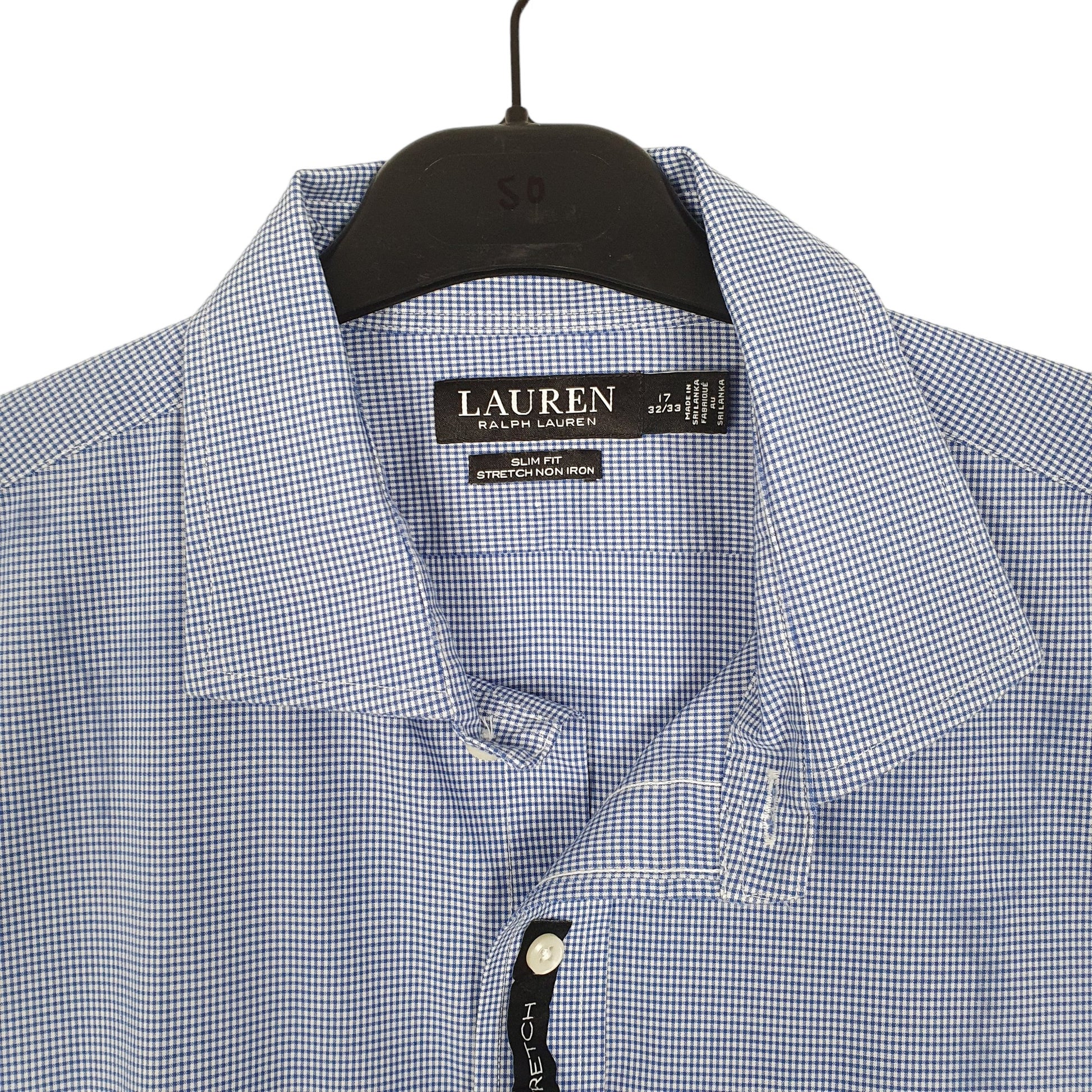 Mens Blue Ralph Stretch Long Sleeve Shirt