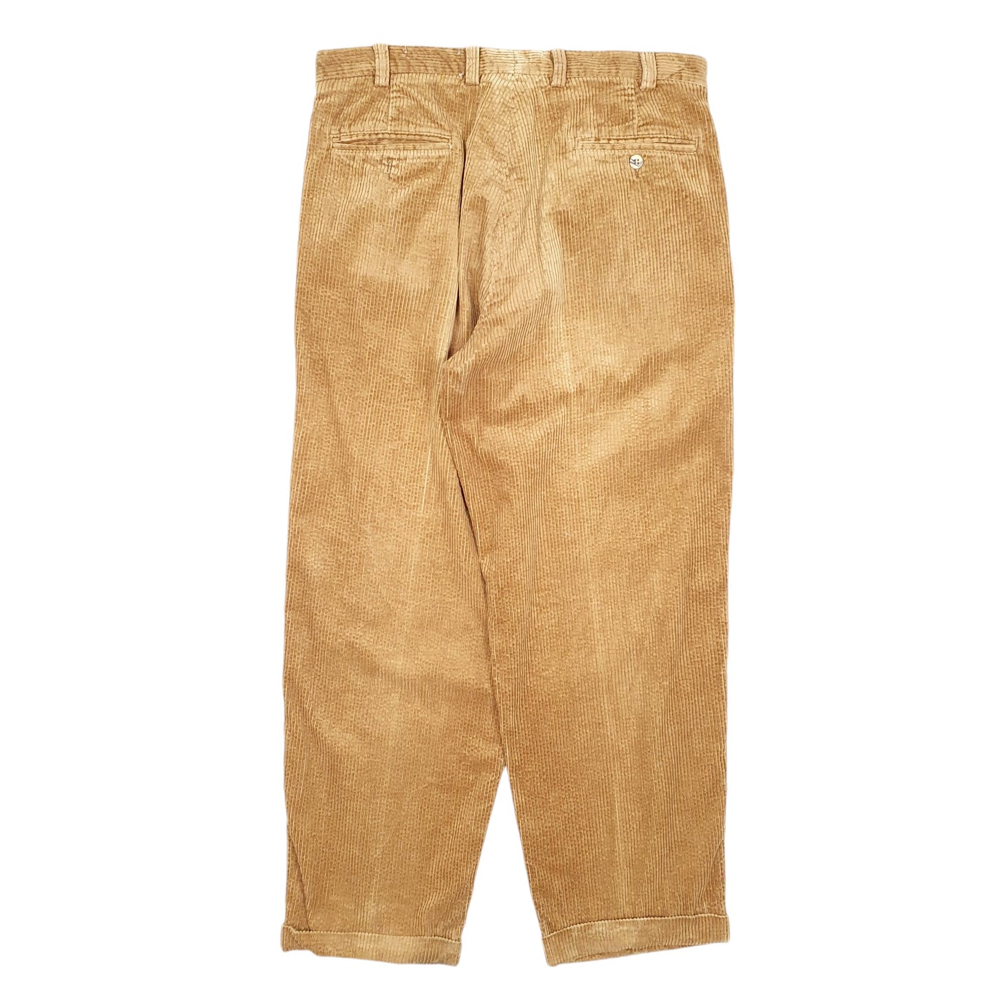 Mens Tan Timberland Double Pleated Weather Gear Corduroy Trousers