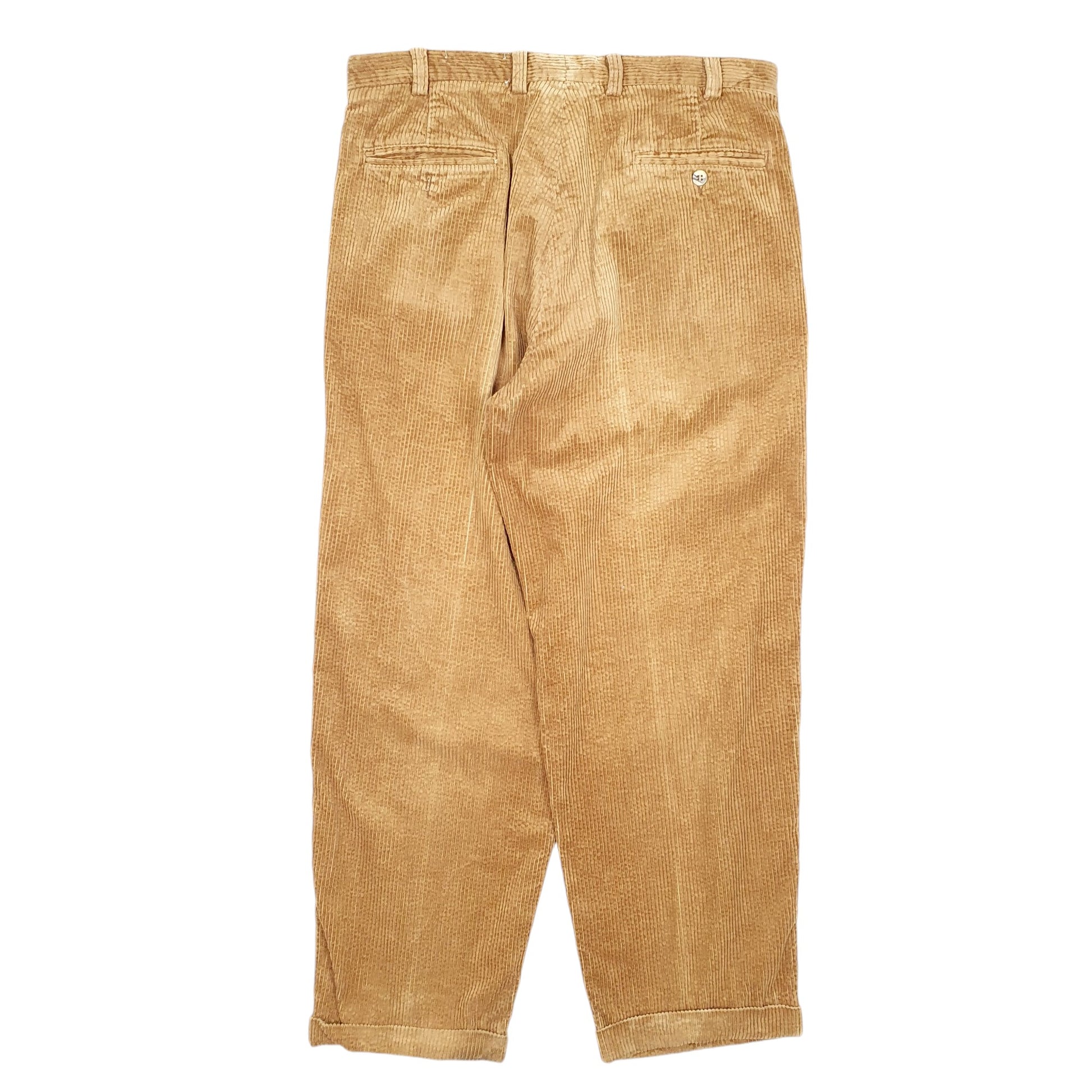 Mens Tan Timberland Double Pleated Weather Gear Corduroy Trousers