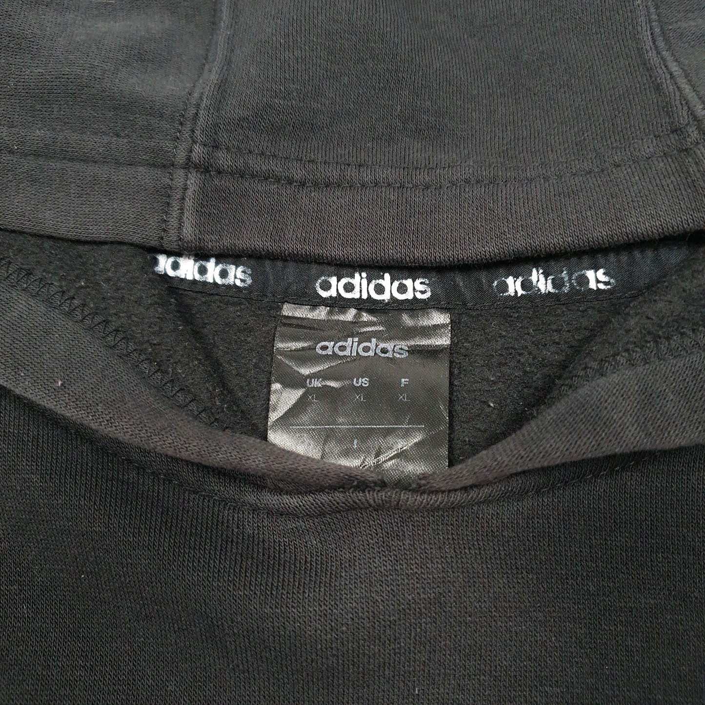 Mens Black Adidas Spellout Hoodie Jumper