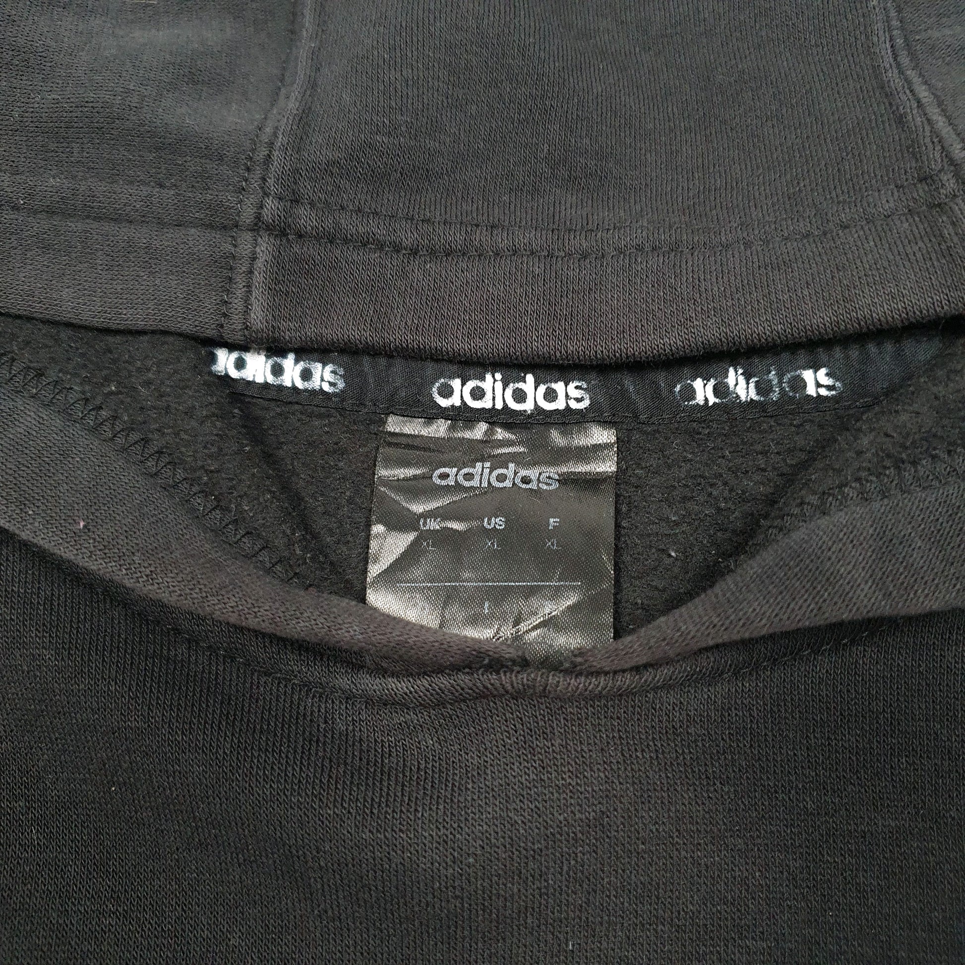 Mens Black Adidas Spellout Hoodie Jumper