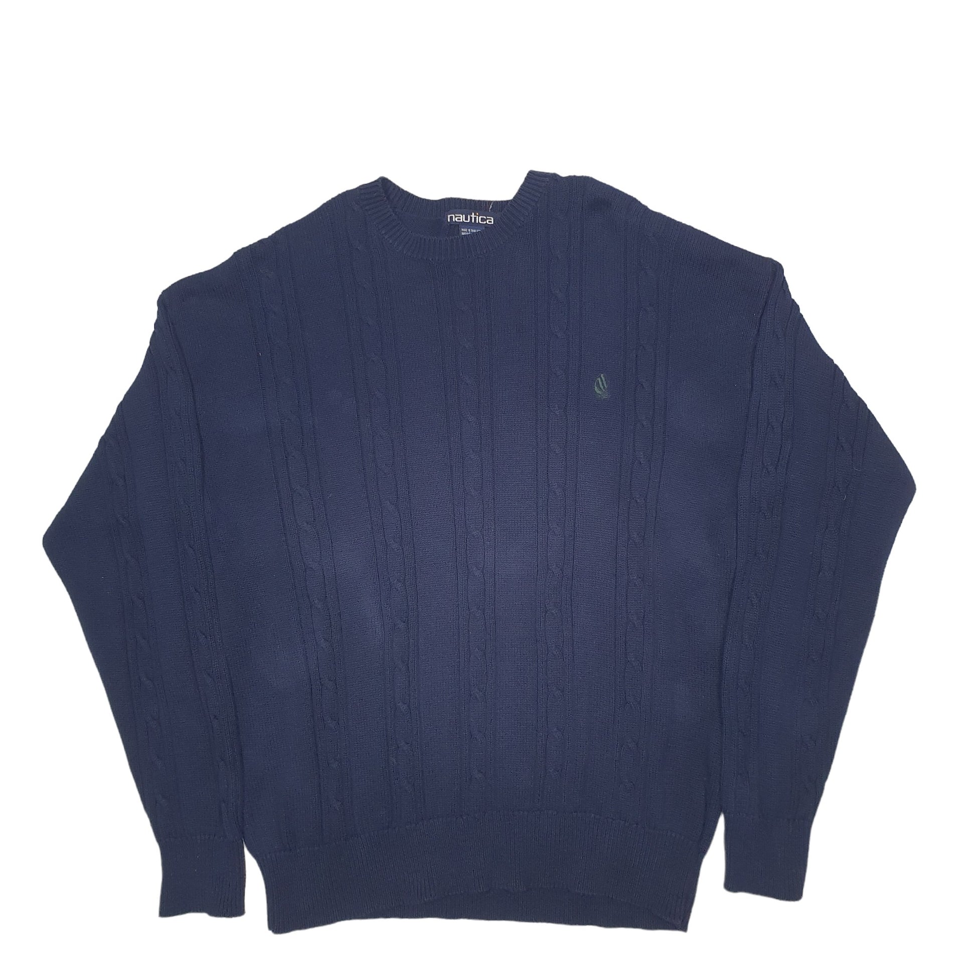 Mens Navy Nautica Knit Crewneck Jumper