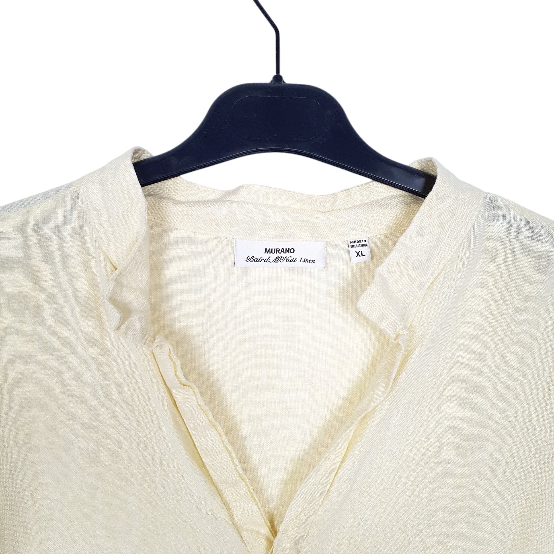 Mens Yellow Murano Baird McNutt Collarless Long Sleeve Shirt