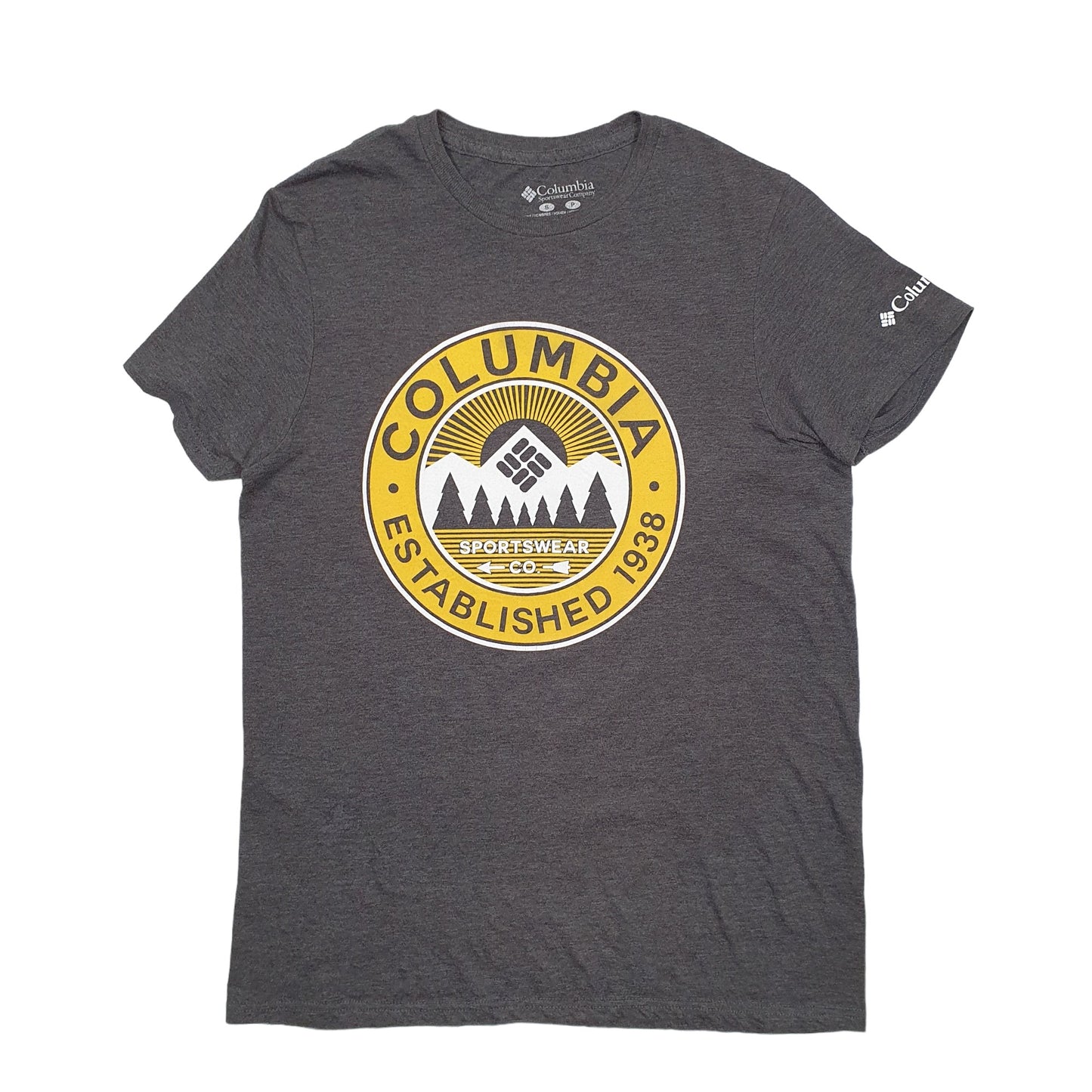 Mens Grey Columbia Sportswear Spellout Short Sleeve T Shirt