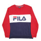 Mens Navy Fila Spellout Crewneck Jumper