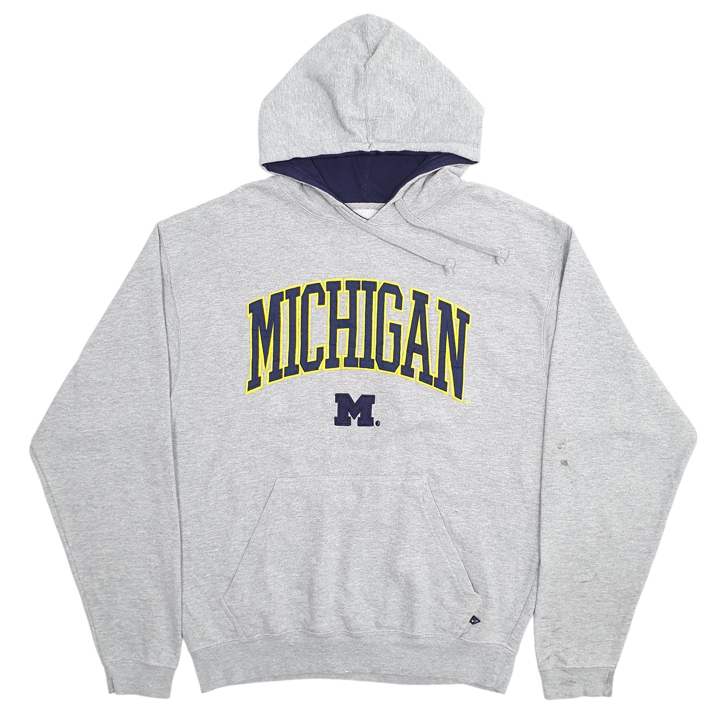 Mens Grey J.America Sportswear Michigan Spellout Hoodie Jumper