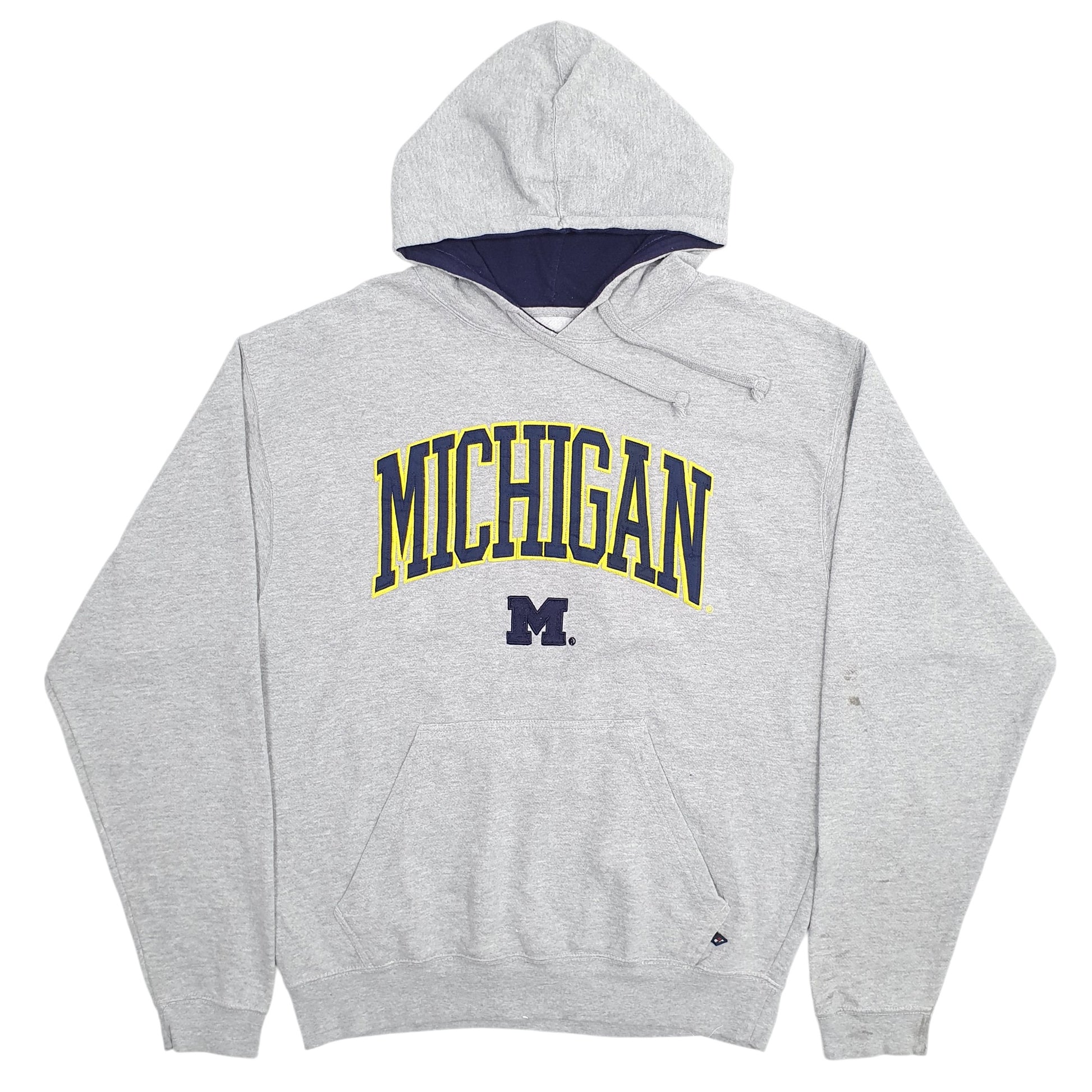 Mens Grey J.America Sportswear Michigan Spellout Hoodie Jumper
