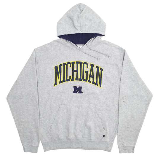 Mens Grey J.America Sportswear Michigan Spellout Hoodie Jumper
