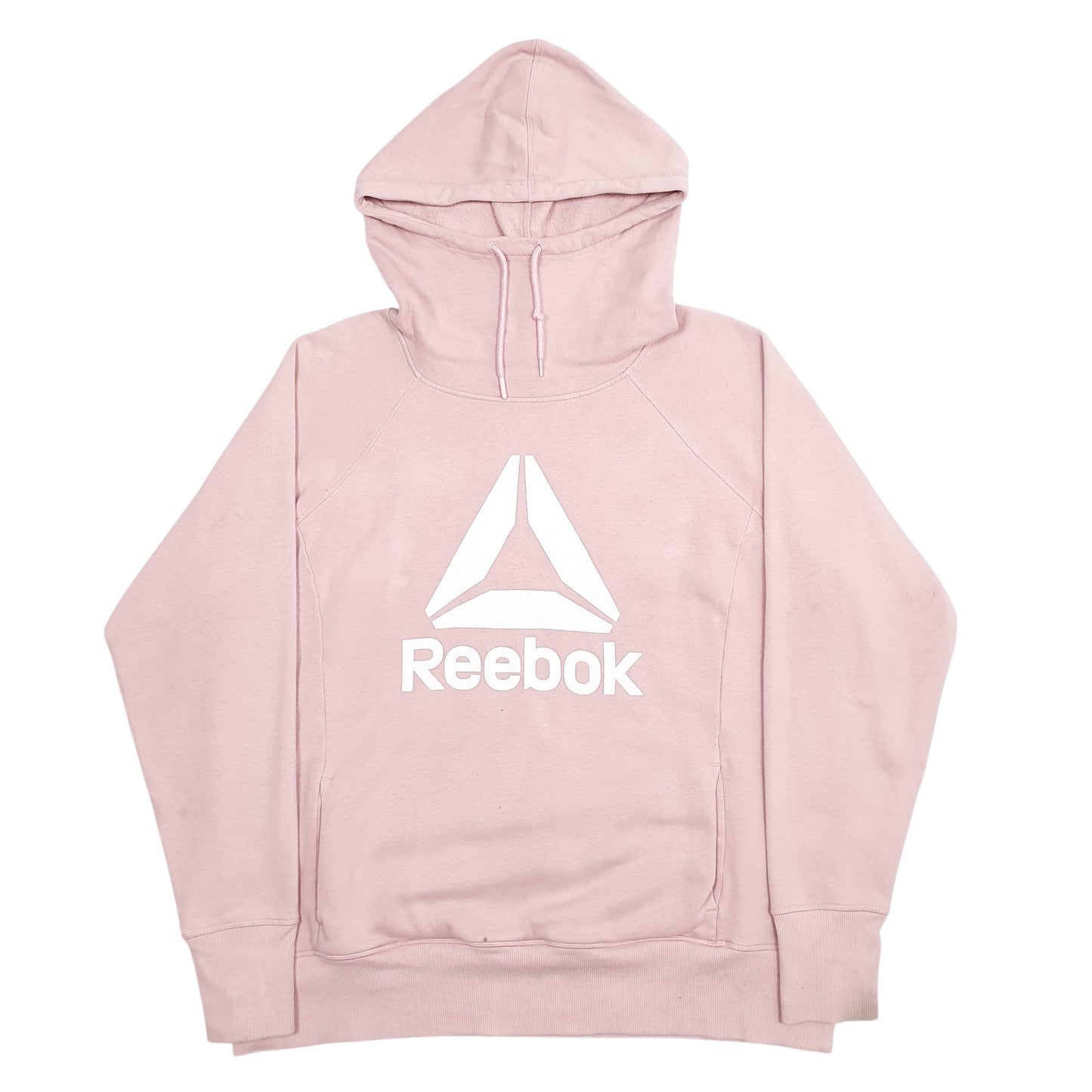 Womens Pink Reebok Spellout Hoodie Jumper