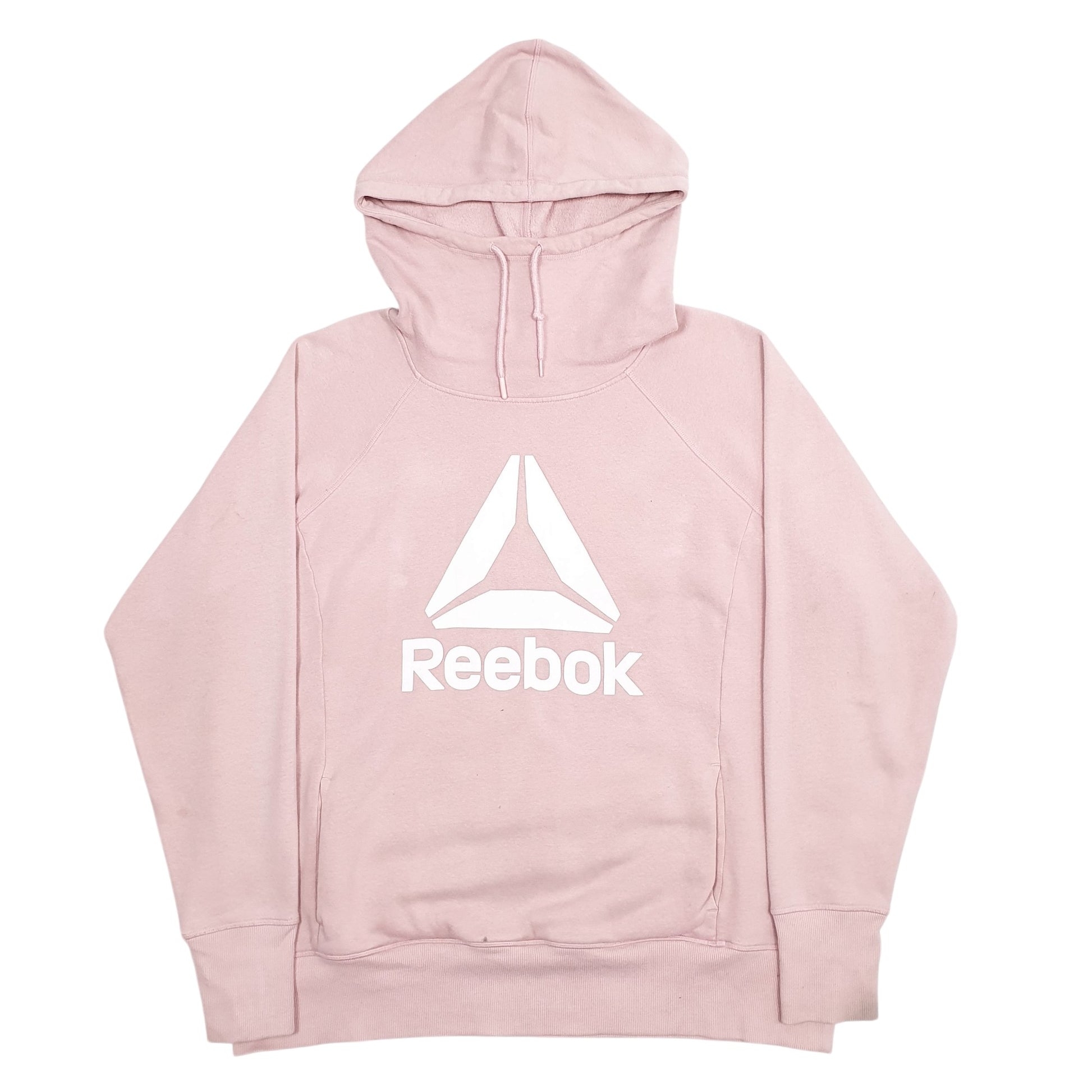 Womens Pink Reebok Spellout Hoodie Jumper