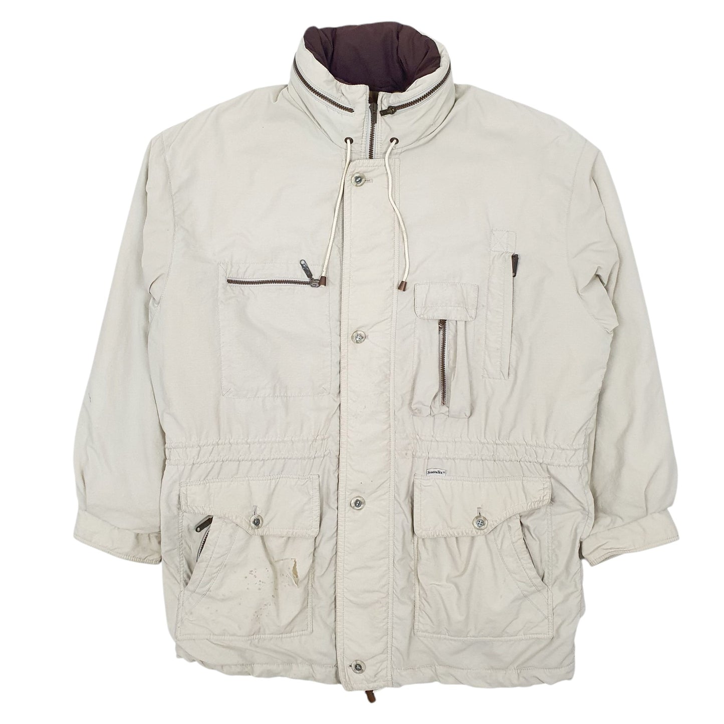 Mens Cream Lakeland Concealed Hood SympaTex  Coat