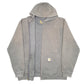 Mens Grey Carhartt Hoodie Workwear Tall Full Zip Jumper