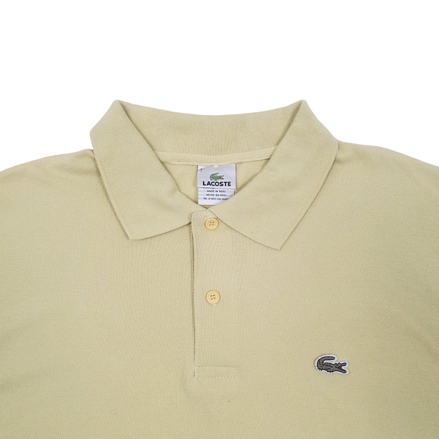 Mens Yellow Lacoste  Short Sleeve Polo Shirt