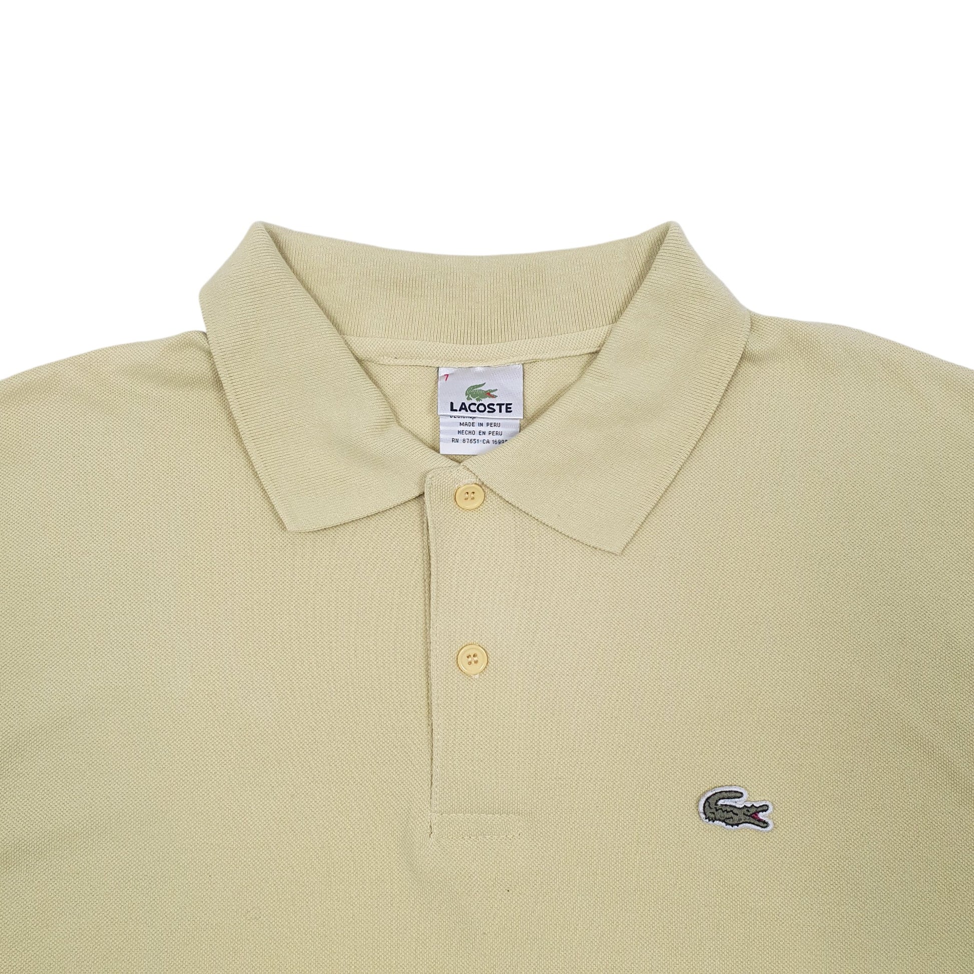Mens Yellow Lacoste  Short Sleeve Polo Shirt
