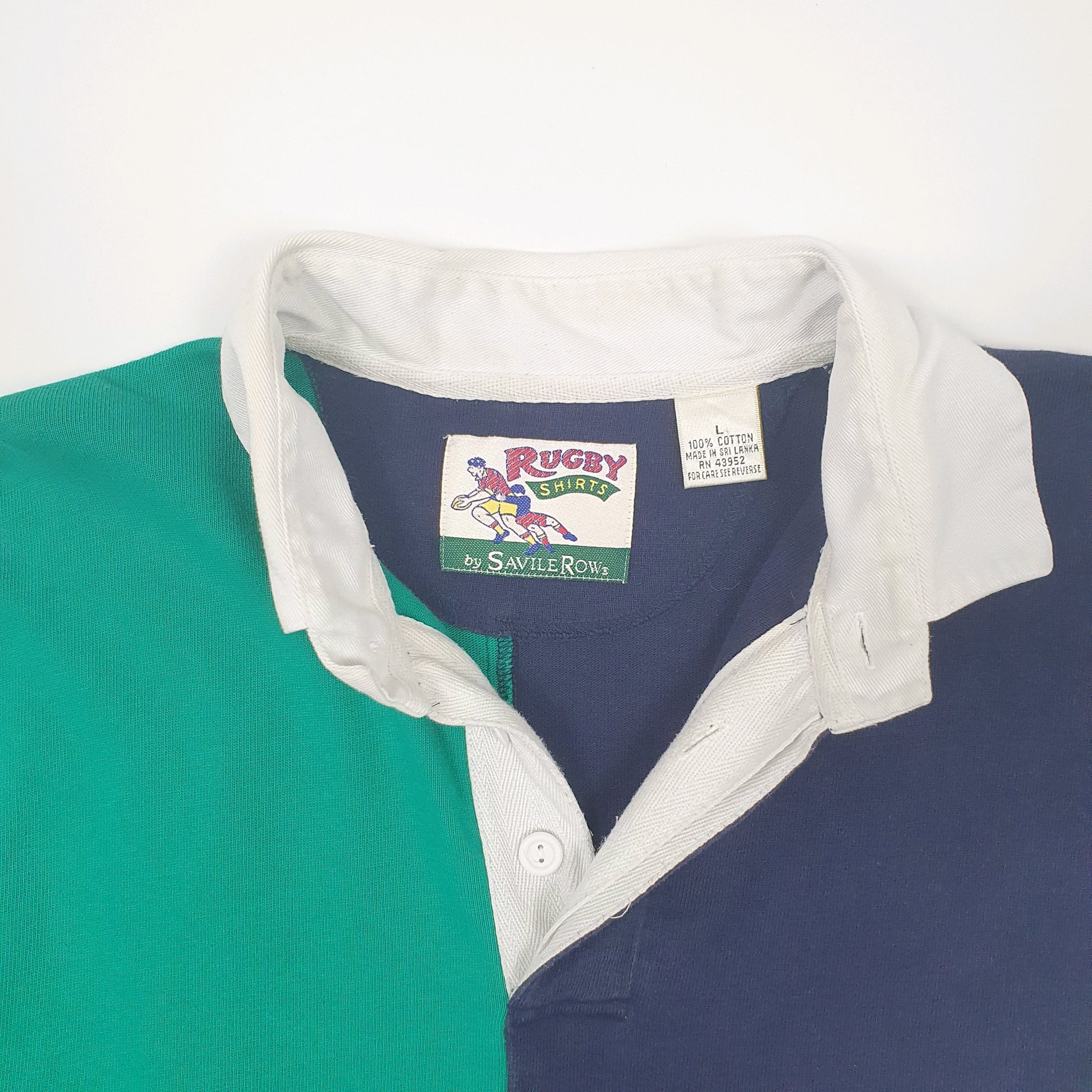 Mens Navy Saville Row Rugby Long Sleeve Polo Shirt