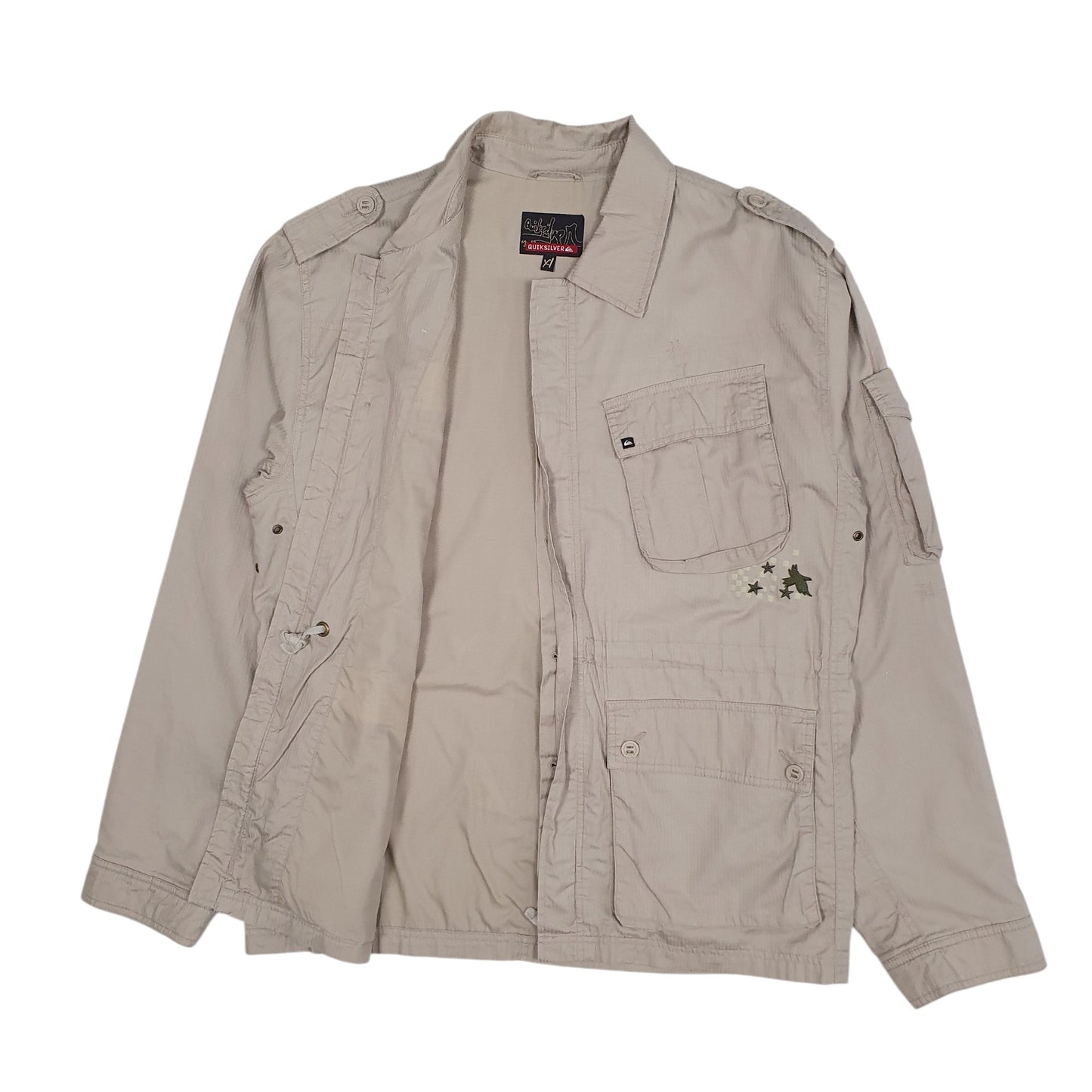Womens Beige Quiksilver Bomber Windbreaker  Coat