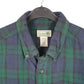 Mens Navy L.L.Bean Chamois Overshirt Shacket Tartan Long Sleeve Shirt