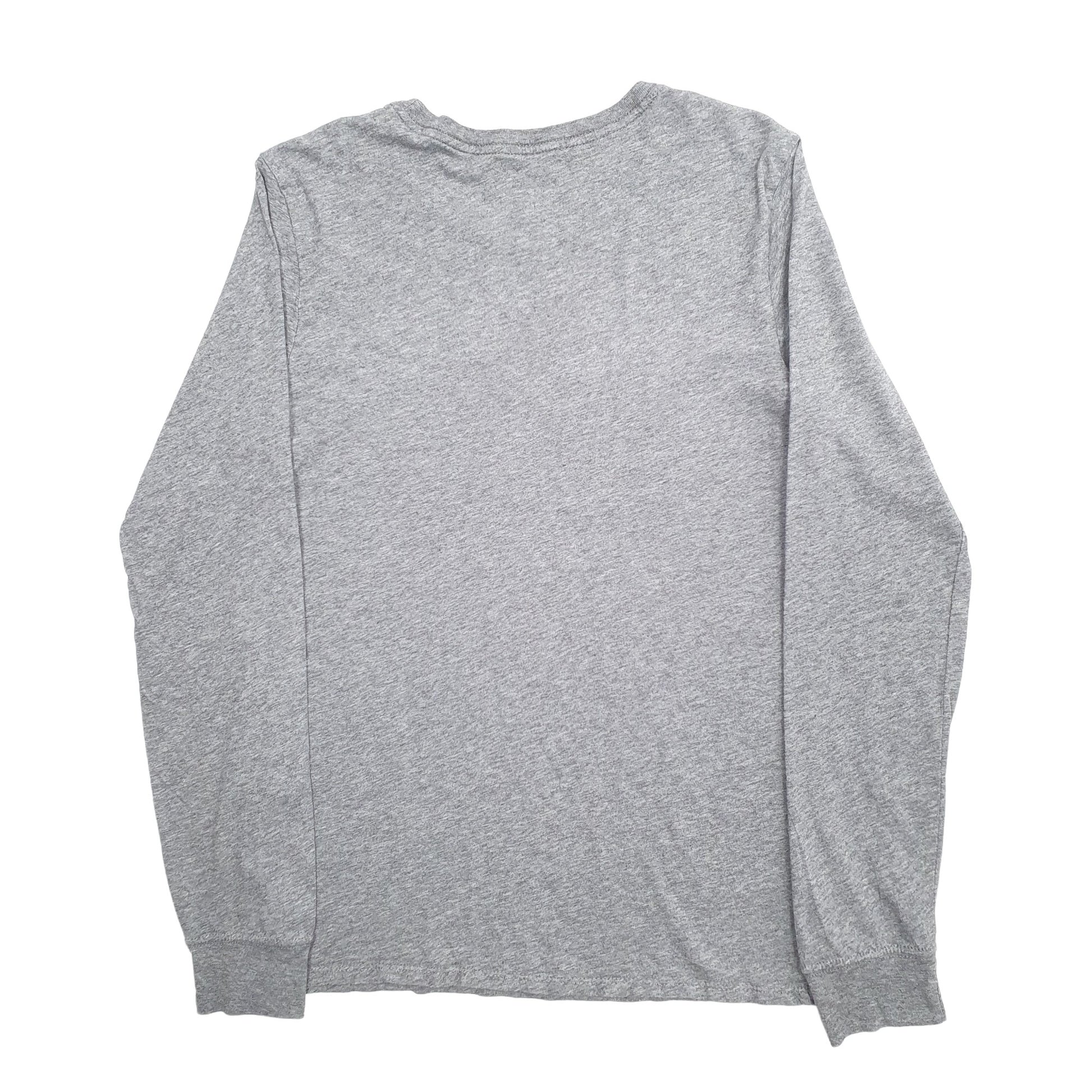 Mens Grey Nike Spellout Long Sleeve T Shirt