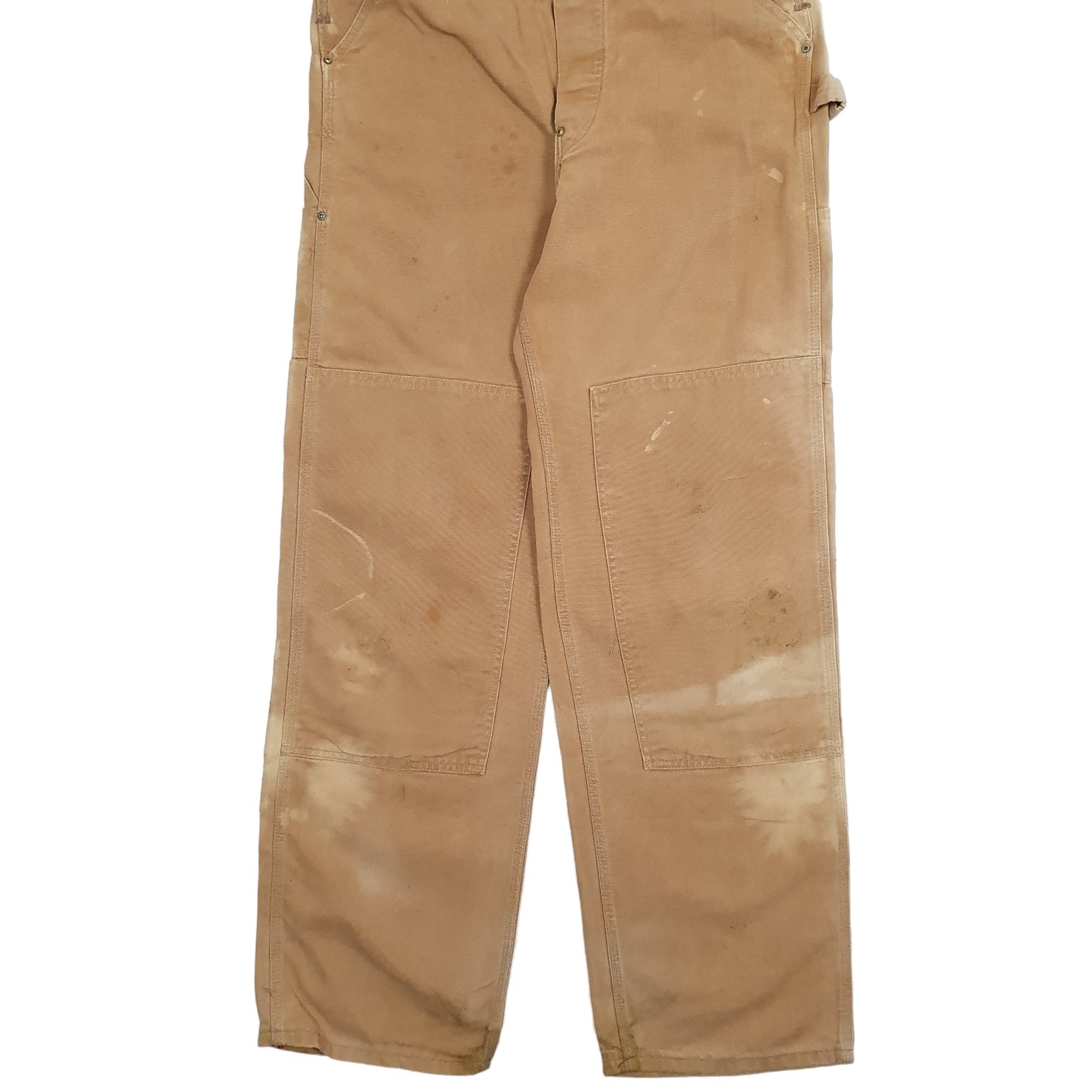 Mens Tan Carhartt SFB Duck Vintage 1996 90s Union USA Made Dungaree Trousers