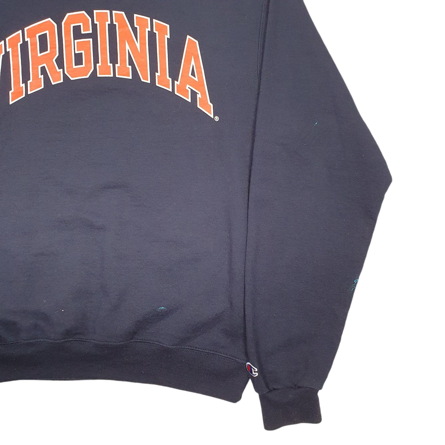 Mens Navy Champion Virginia Spellout Crewneck Jumper