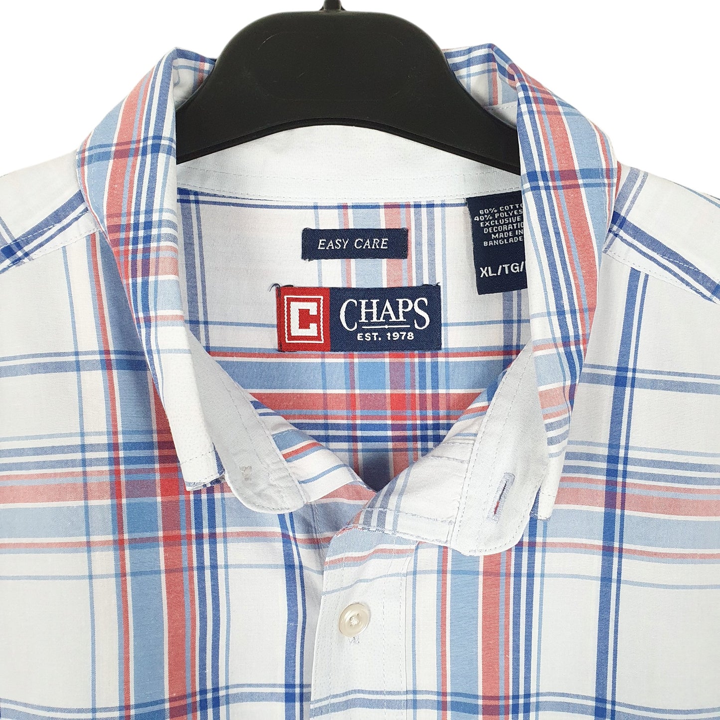 Mens Blue Chaps  Short Sleeve Shirt