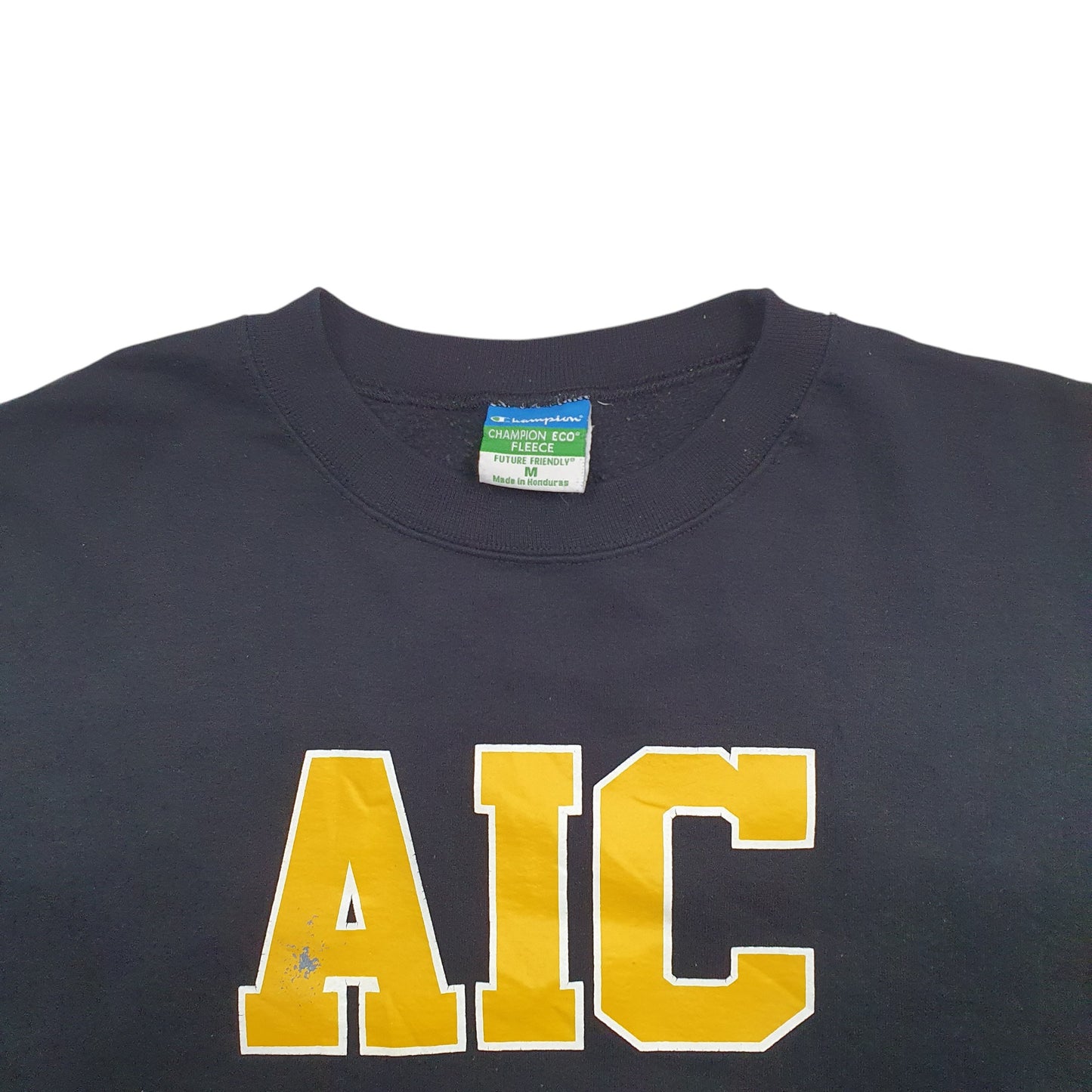 Mens Black Champion AIC Spellout Crewneck Jumper