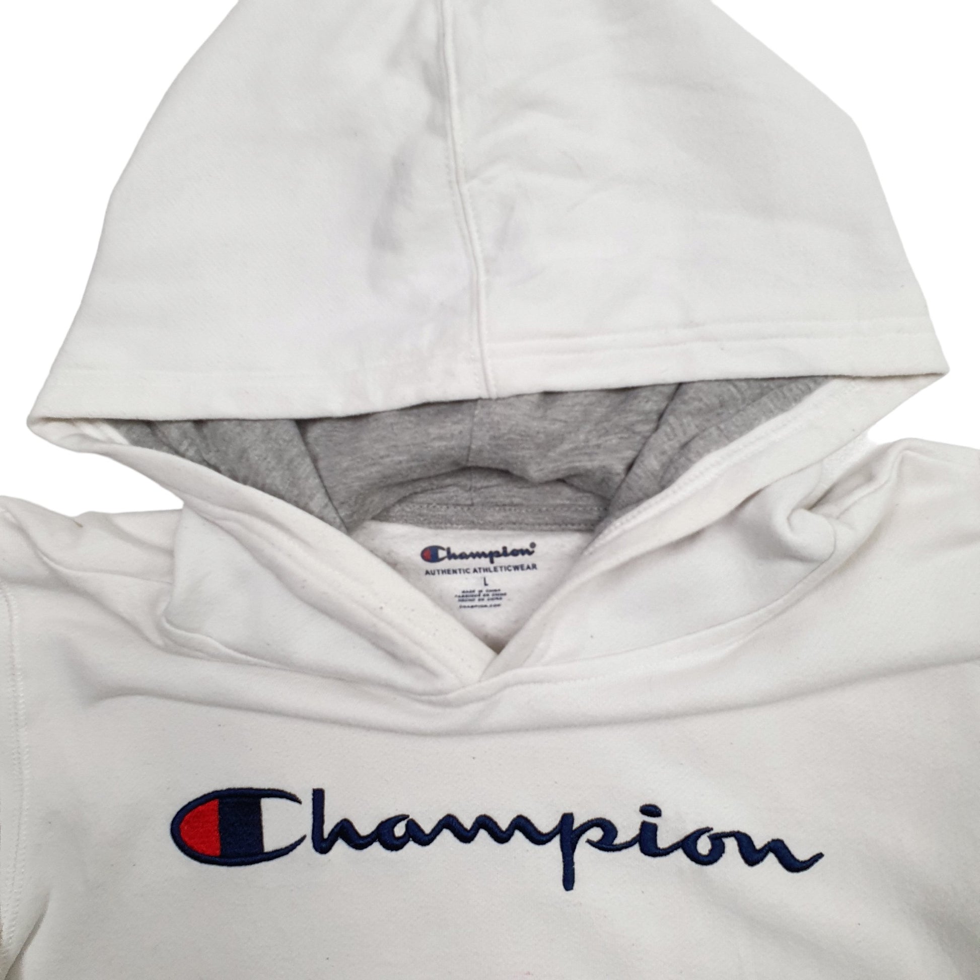 Mens White Champion  Hoodie Jumper