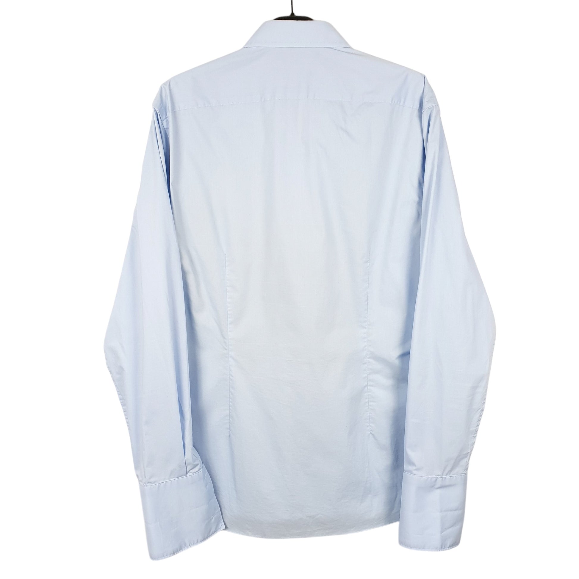 Mens Blue Moss Skinny London Long Sleeve Shirt
