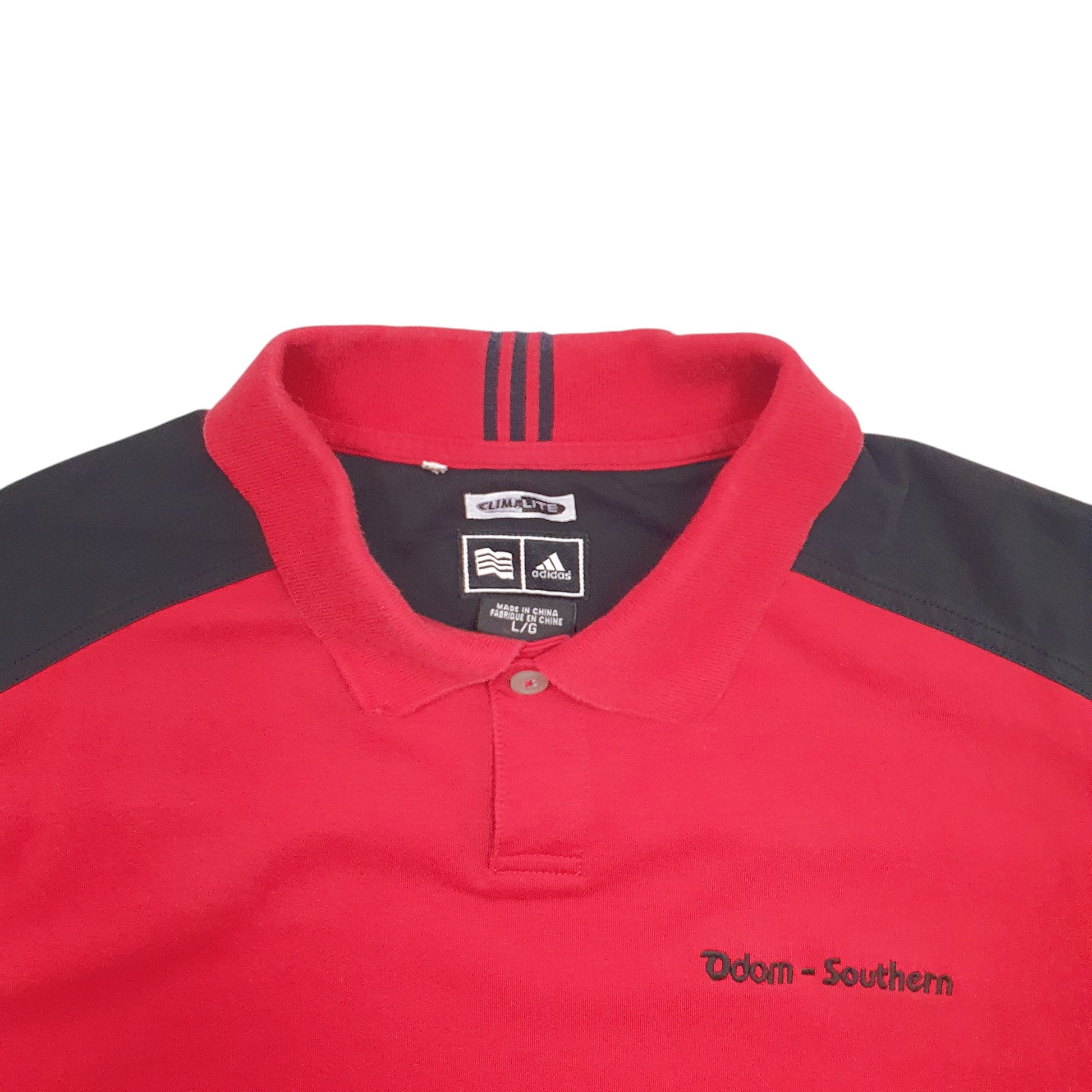 Mens Red Adidas Climalite Short Sleeve Polo Shirt