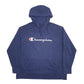 Womens Navy Champion Spellout Hoodie Jumper