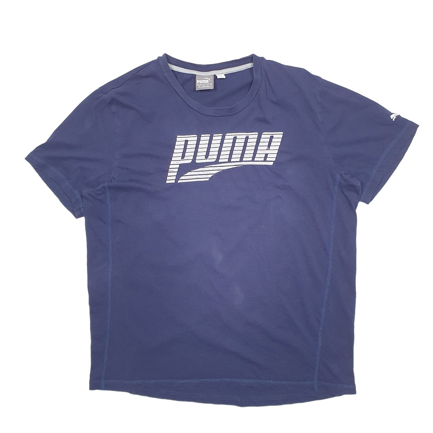 Mens Blue Puma Spellout Short Sleeve T Shirt
