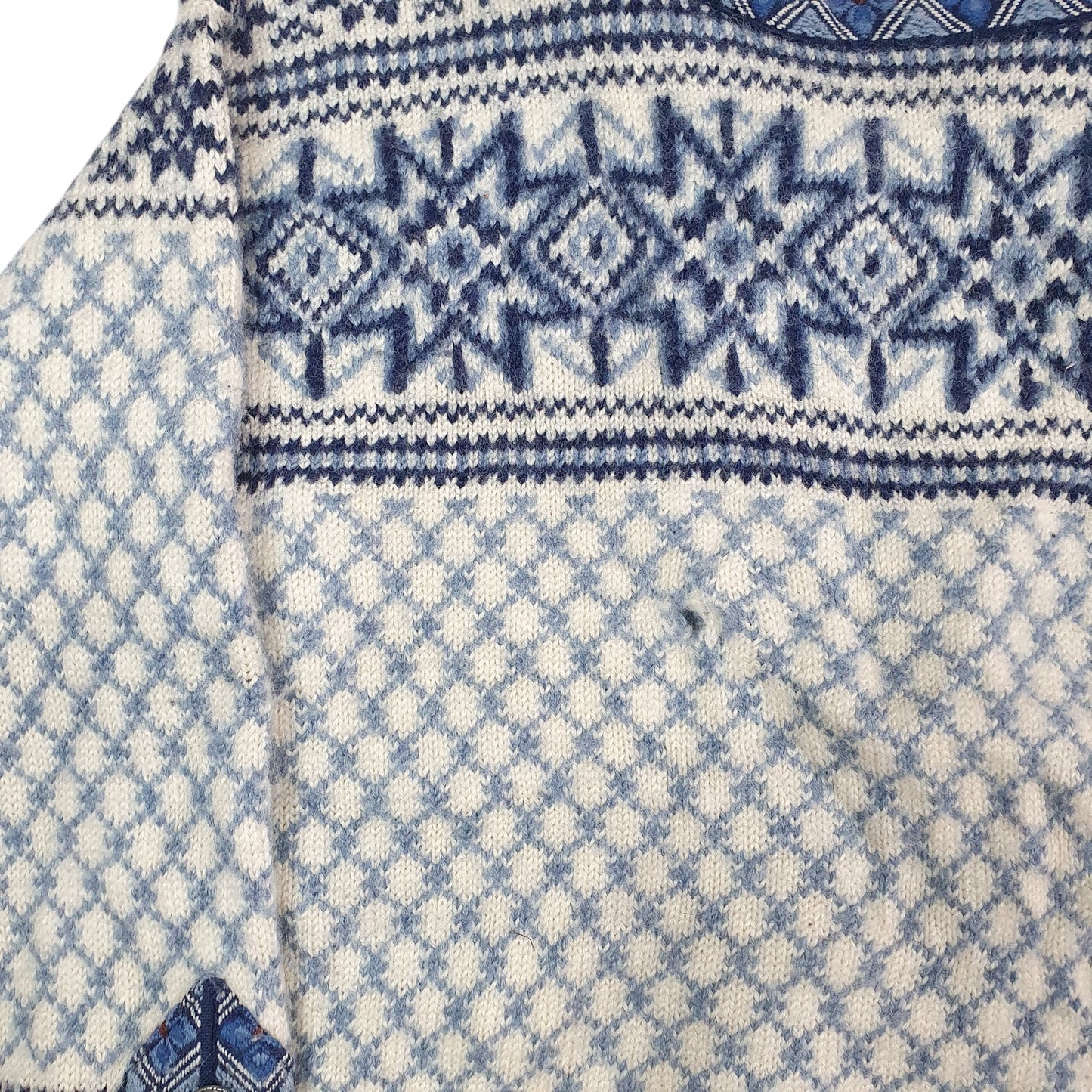 Mens Blue Dale of Norway Vintage Scandinavian Cardigan Jumper