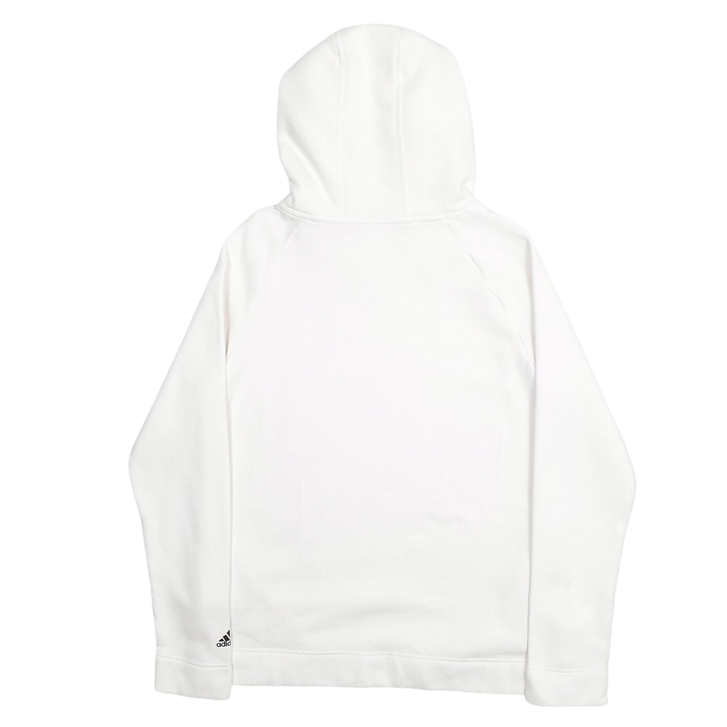 Mens White Adidas Spellout Hoodie Jumper