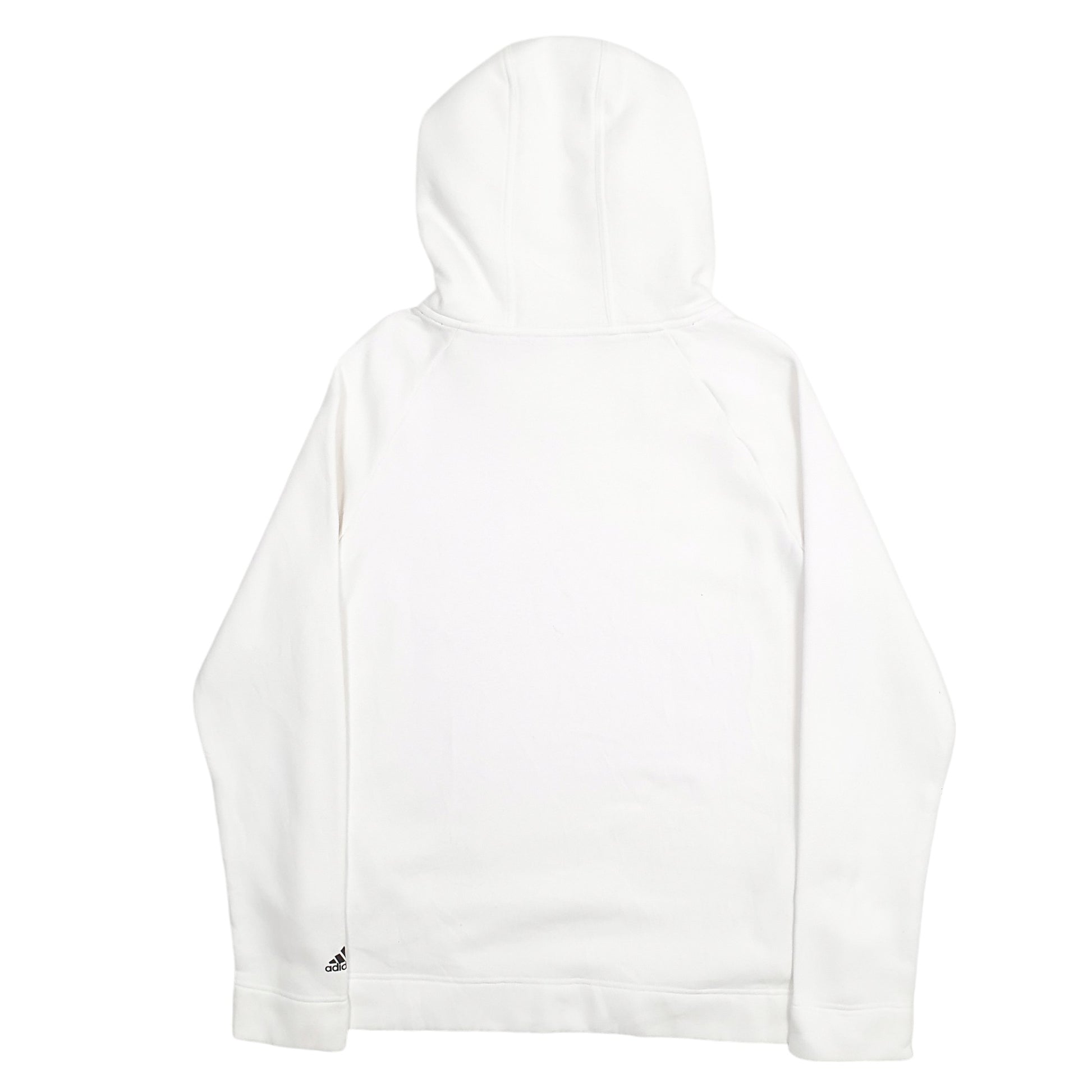 Mens White Adidas Spellout Hoodie Jumper