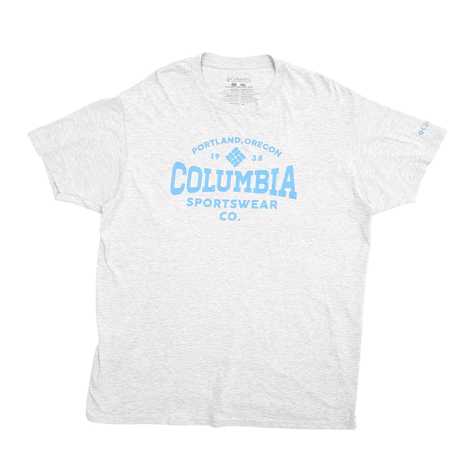 Mens Grey Columbia Sportswear Portland Oregon Short Sleeve T Shirt