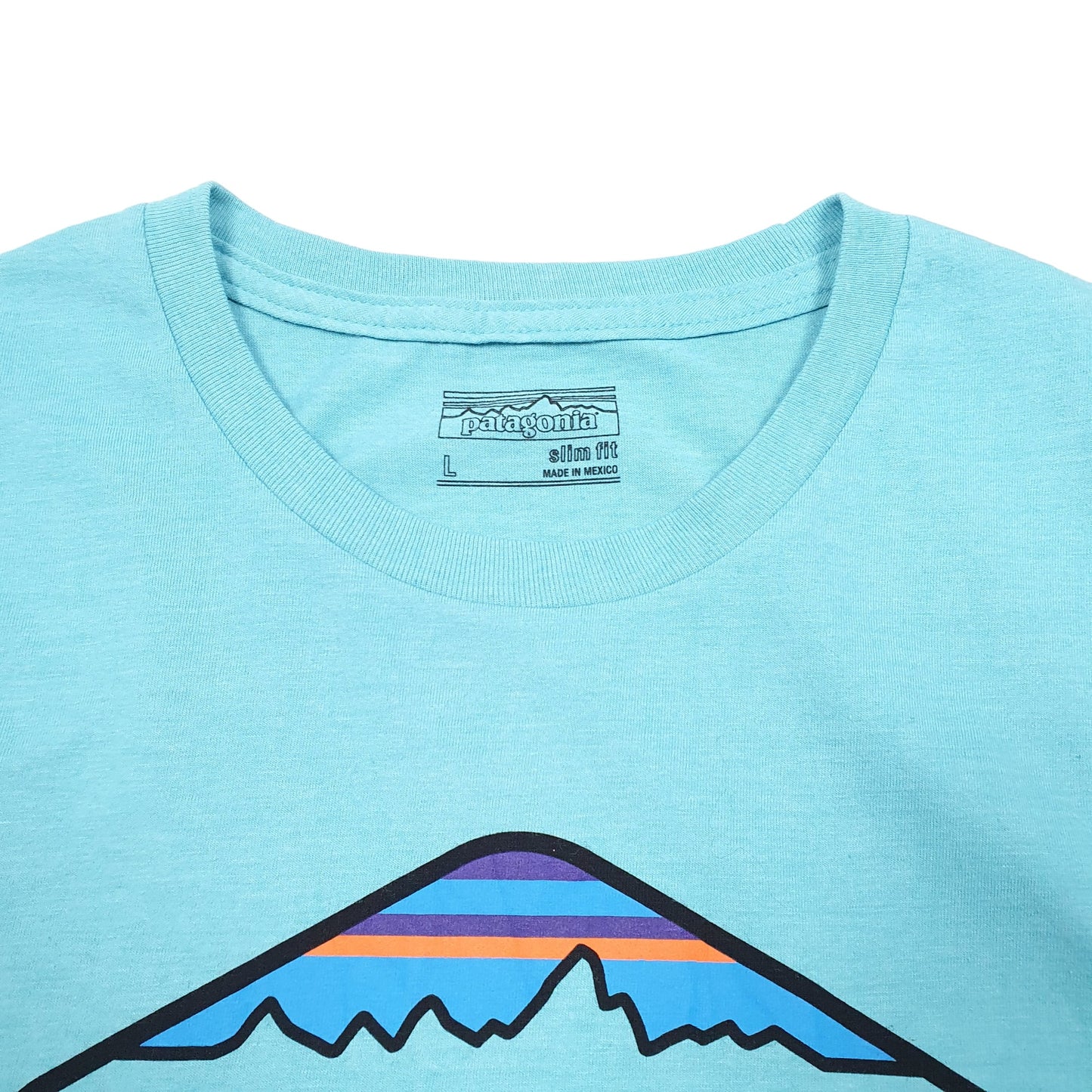 Mens Blue Patagonia Slim Fit Spellout Ventura CA Short Sleeve T Shirt